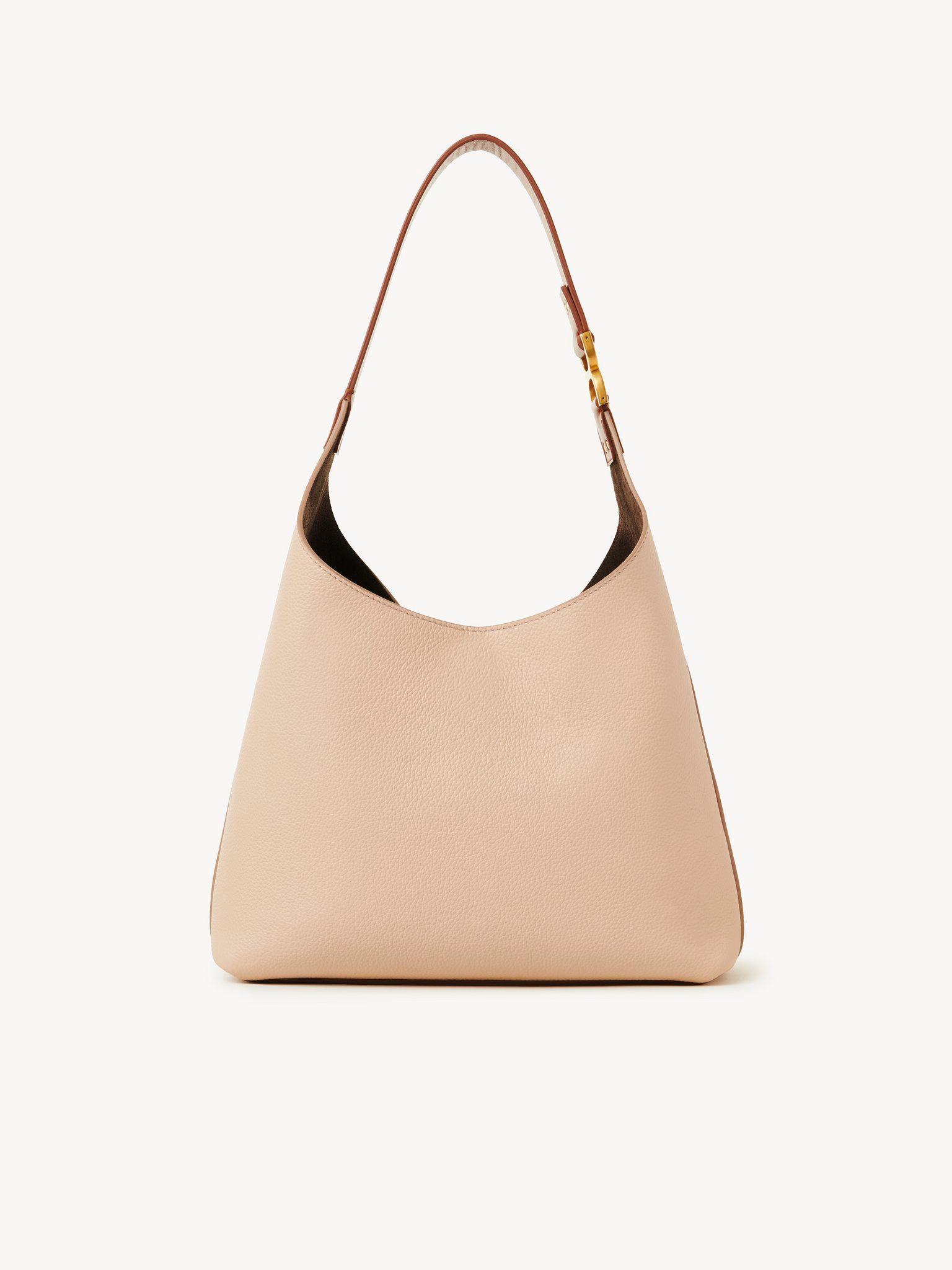 Small Marcie hobo bag in grained leather Product Image