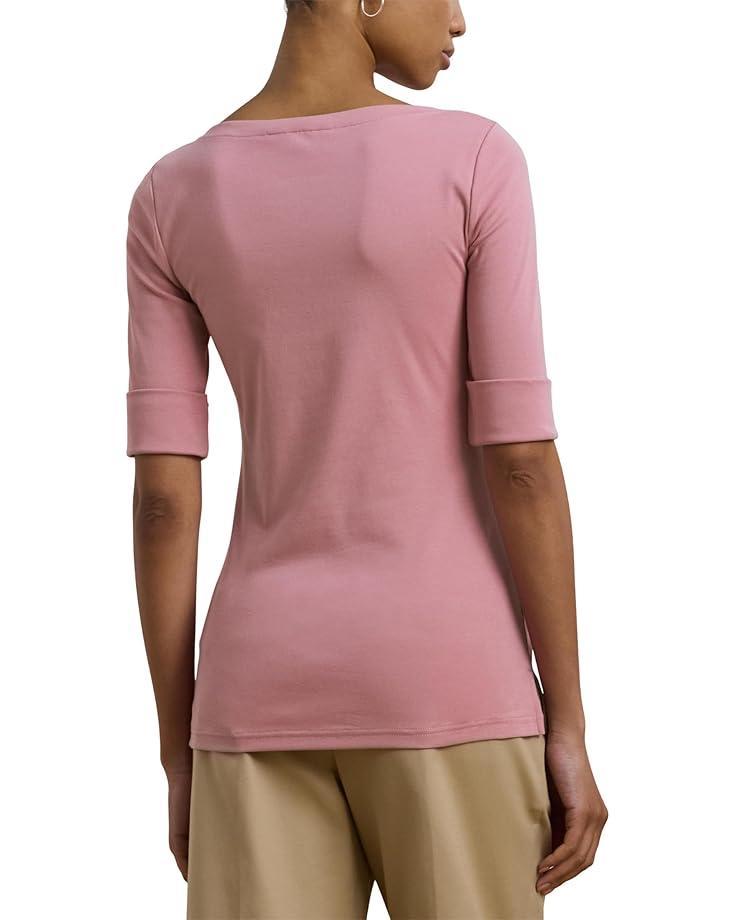 Stretch Cotton Boatneck Top Product Image