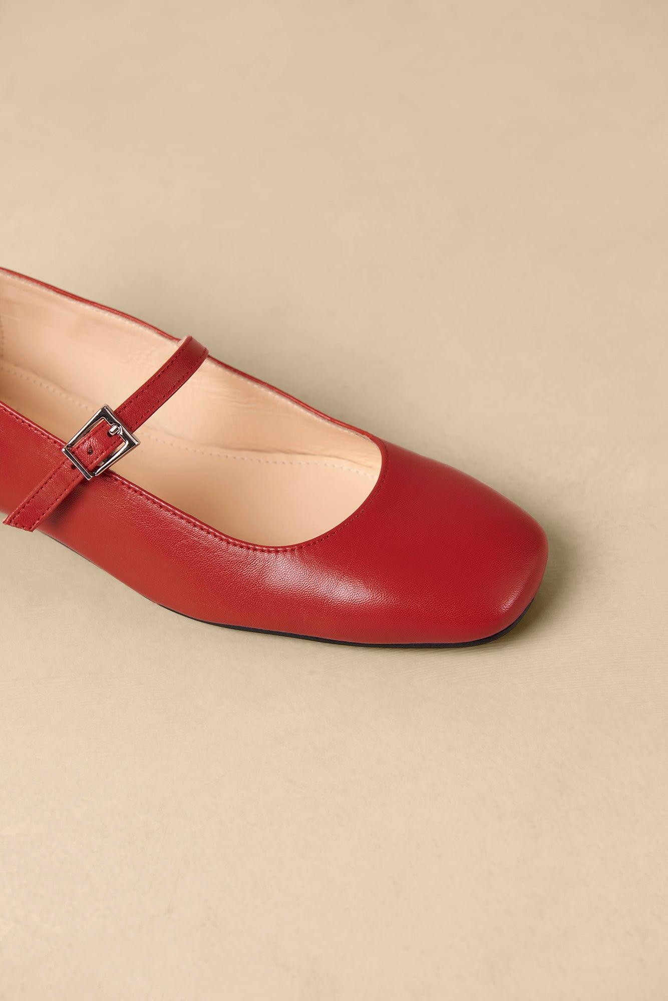 Alohas Por Do Sol Leather Ballet Flats - Red Product Image