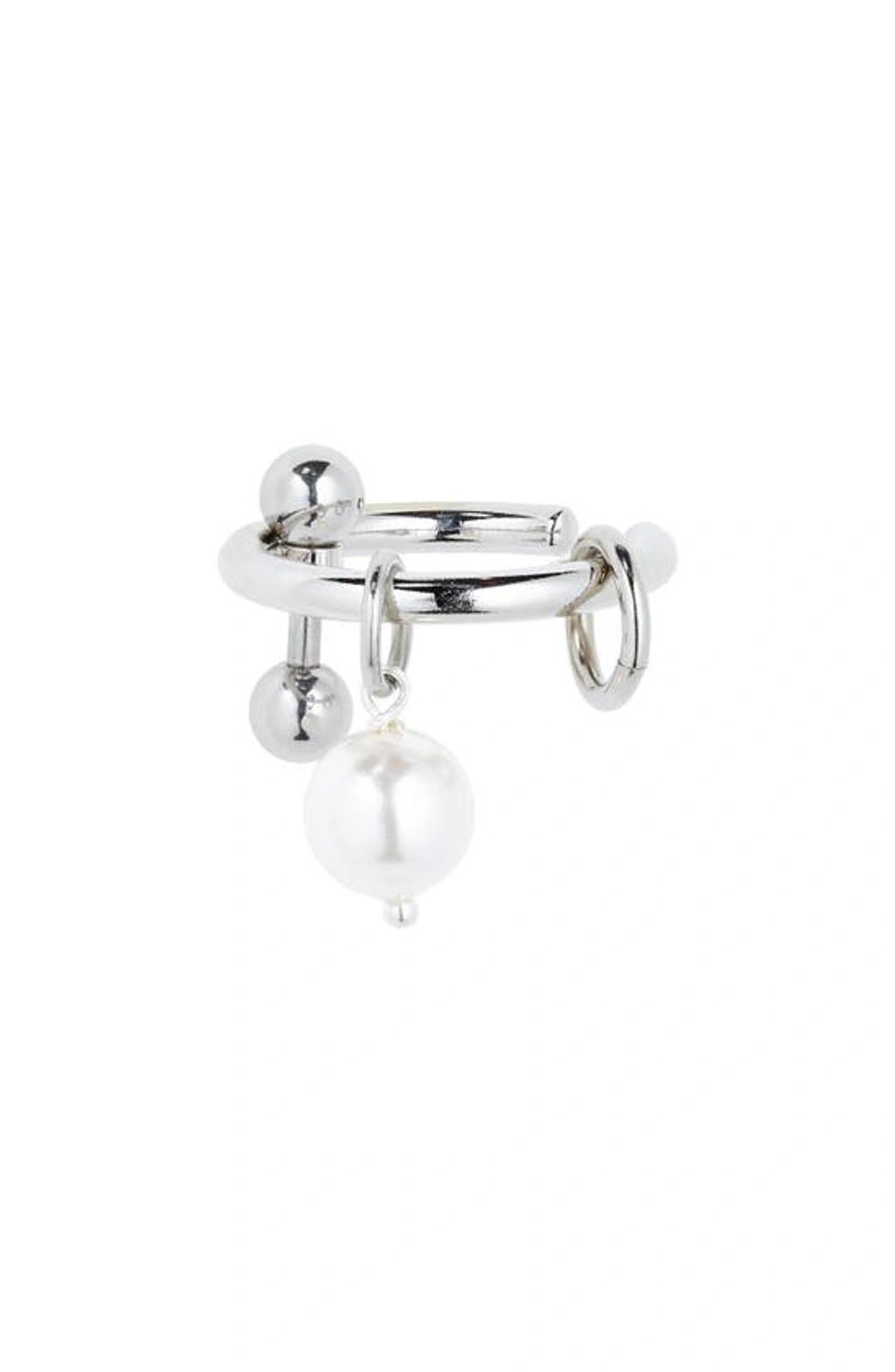 JUSTINE CLENQUET Besty Mixed Charms Ear Cuff In Palladium Product Image