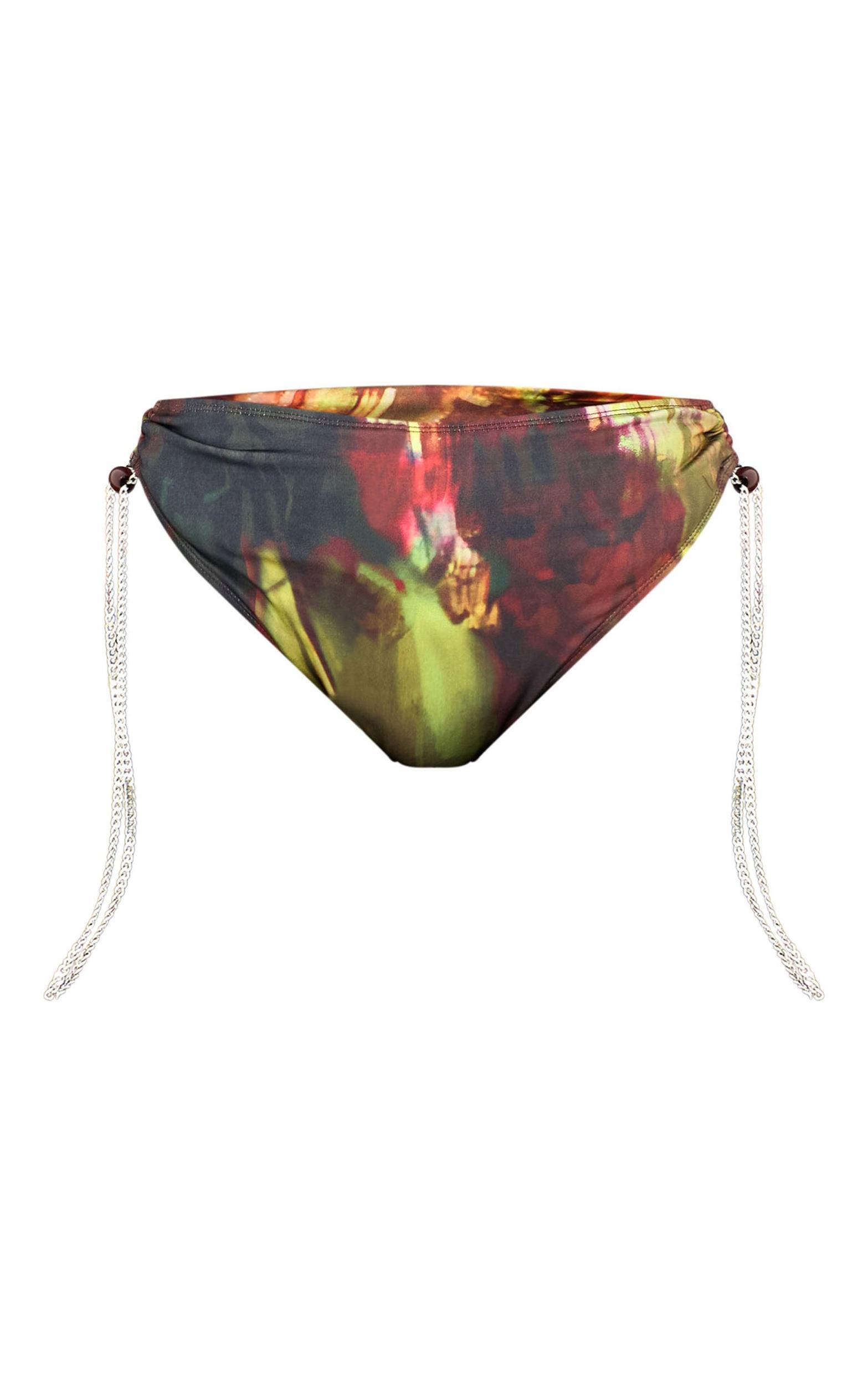 Plus Multi Abstract Print Chain Side High Leg Bikini Bottoms Product Image