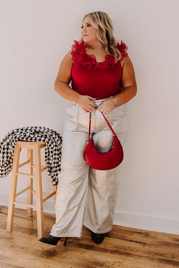 Dashing Darling Bodysuit In Crimson Curves Product Image