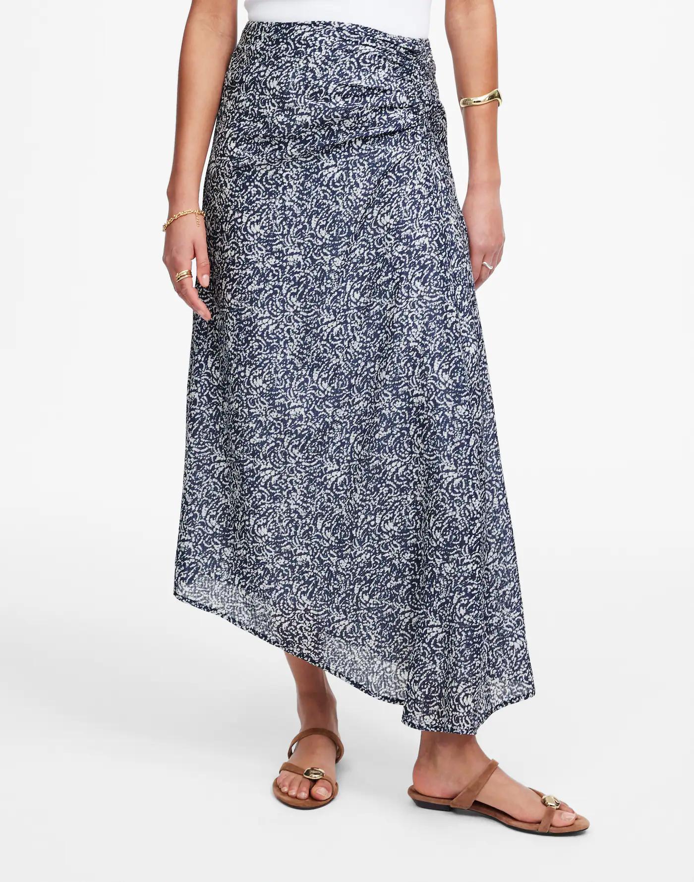 Ruched Asymmetric Midi Skirt Product Image