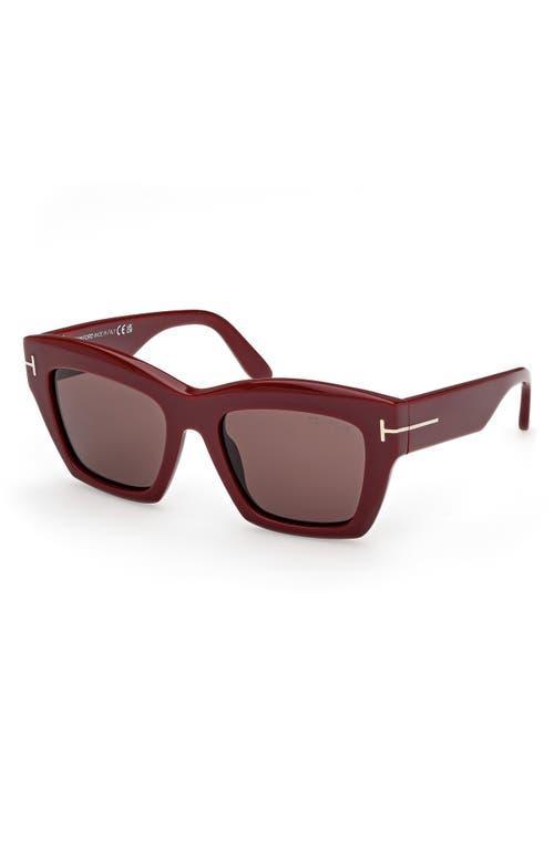 TOM FORD Luna 52mm Butterfly Sunglasses In Red Product Image