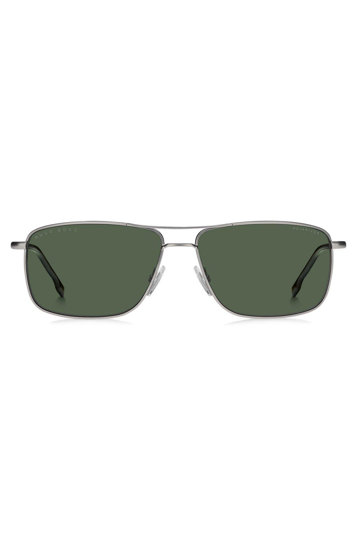 Double-bridge sunglasses with green lenses Product Image