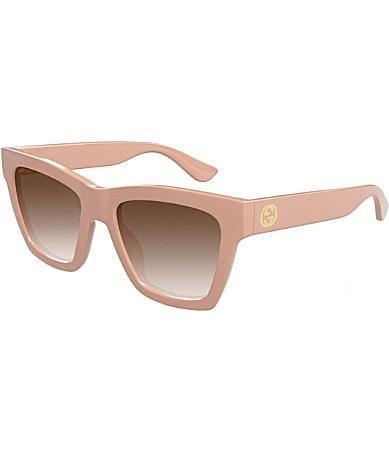 Gucci Womens Minimal 54mm Cat Eye Sunglasses - Shiny Solid Cloud Rose Product Image