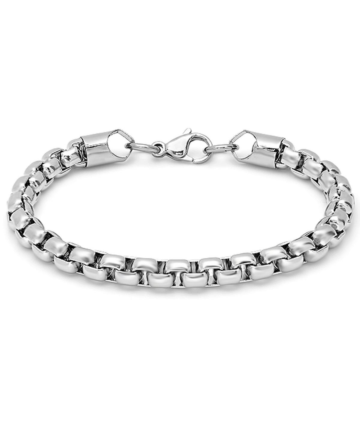 Steeltime Mens Stainless Steel Thick Round Box Link Bracelet Product Image