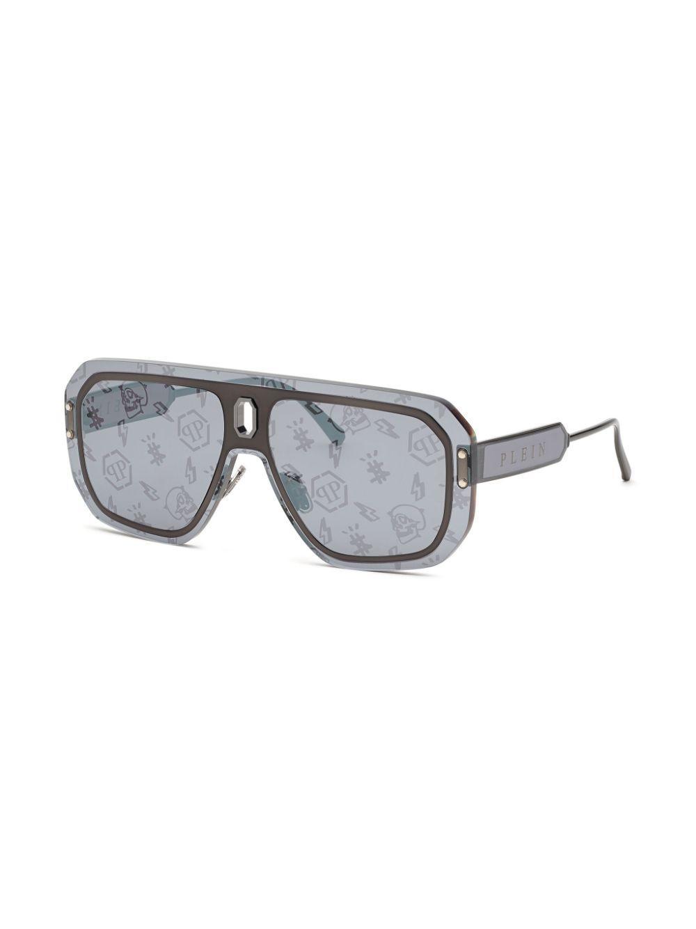 PHILIPP PLEIN Adventure Oversize-frame Sunglasses In Grey Product Image