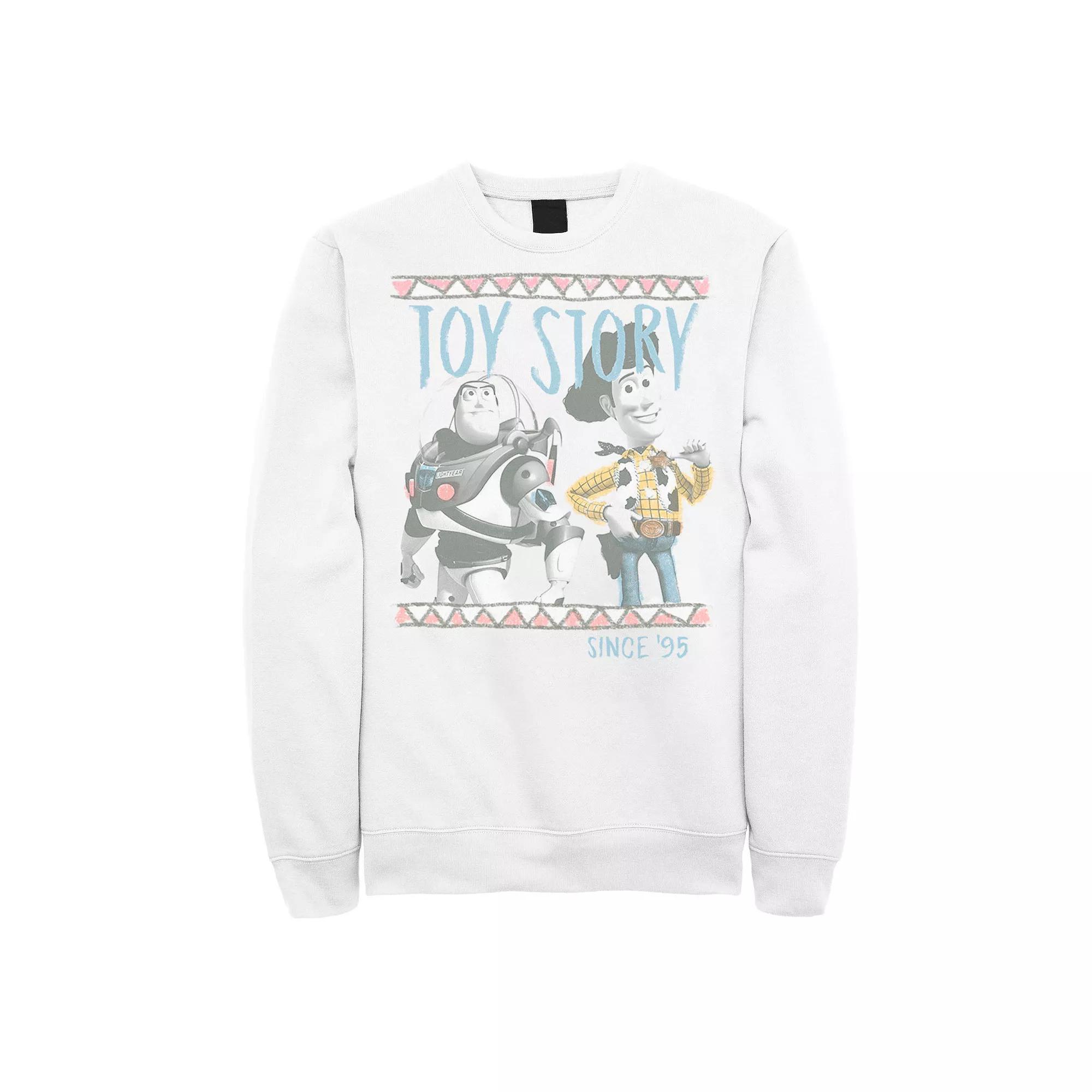 Disney / Pixar's Toy Story Buzz Lightyear And Woody Men's Since '95 Sweatshirt, Size: XL, White Product Image