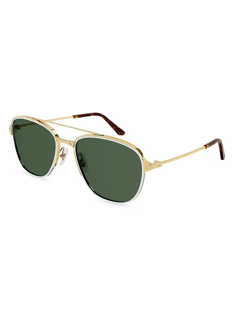 Mens Santos De Cartier 57MM Navigator Sunglasses Product Image