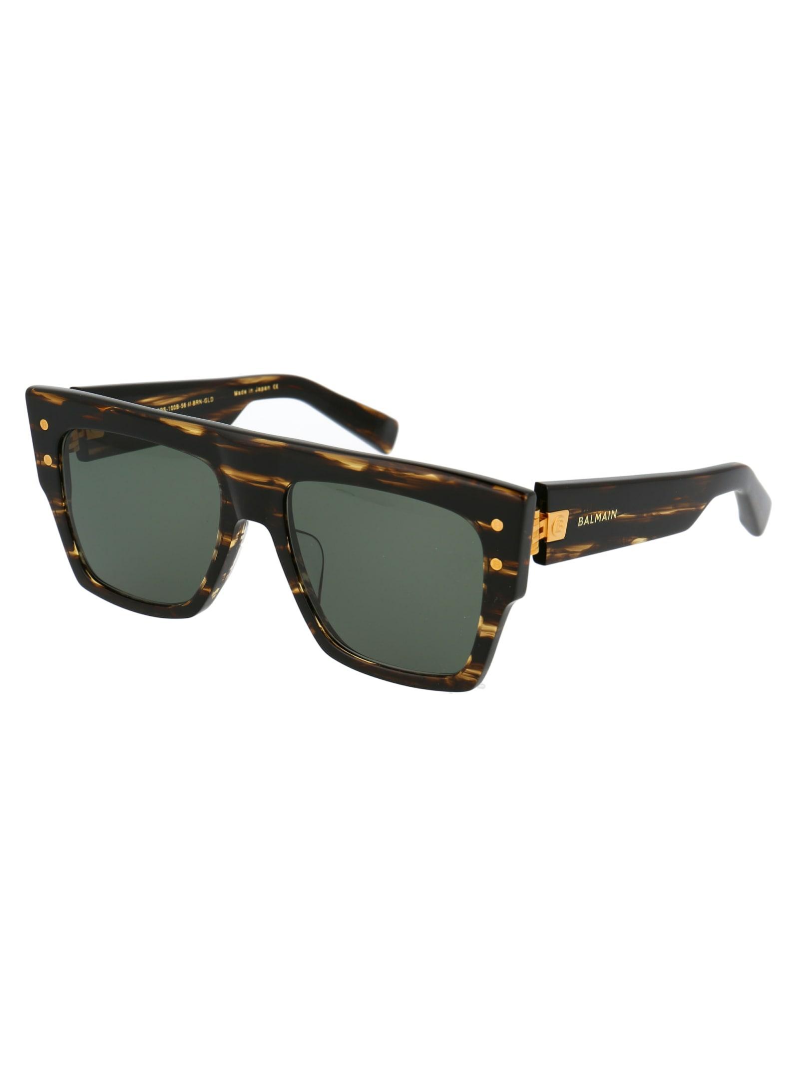 BALMAIN Sunglasses In Dark Brown Swirl Gold W/g 15 Ar Product Image