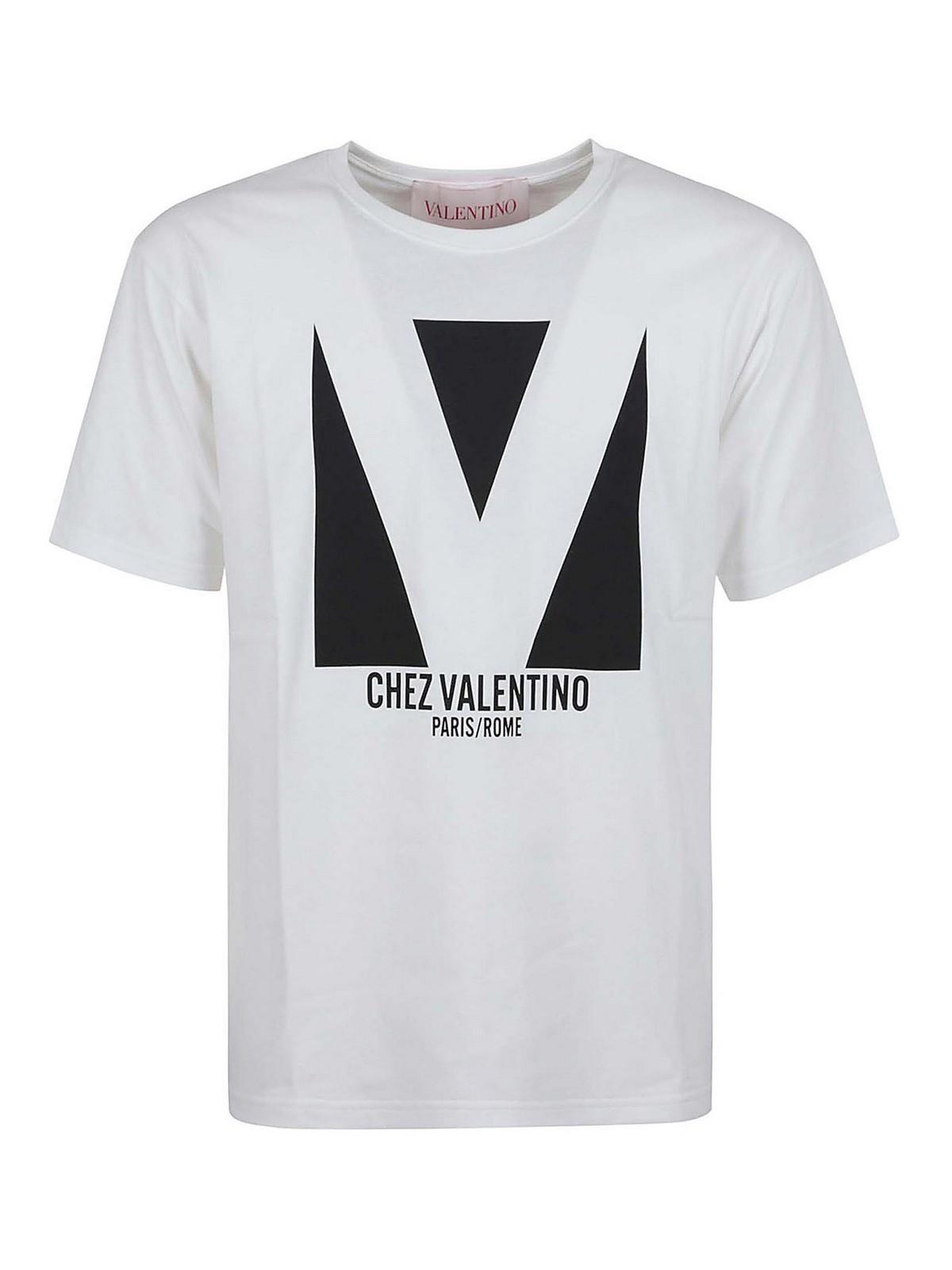 VALENTINO Mens Avorio Logo-print Crew-neck Cotton-jersey T-shirt Product Image
