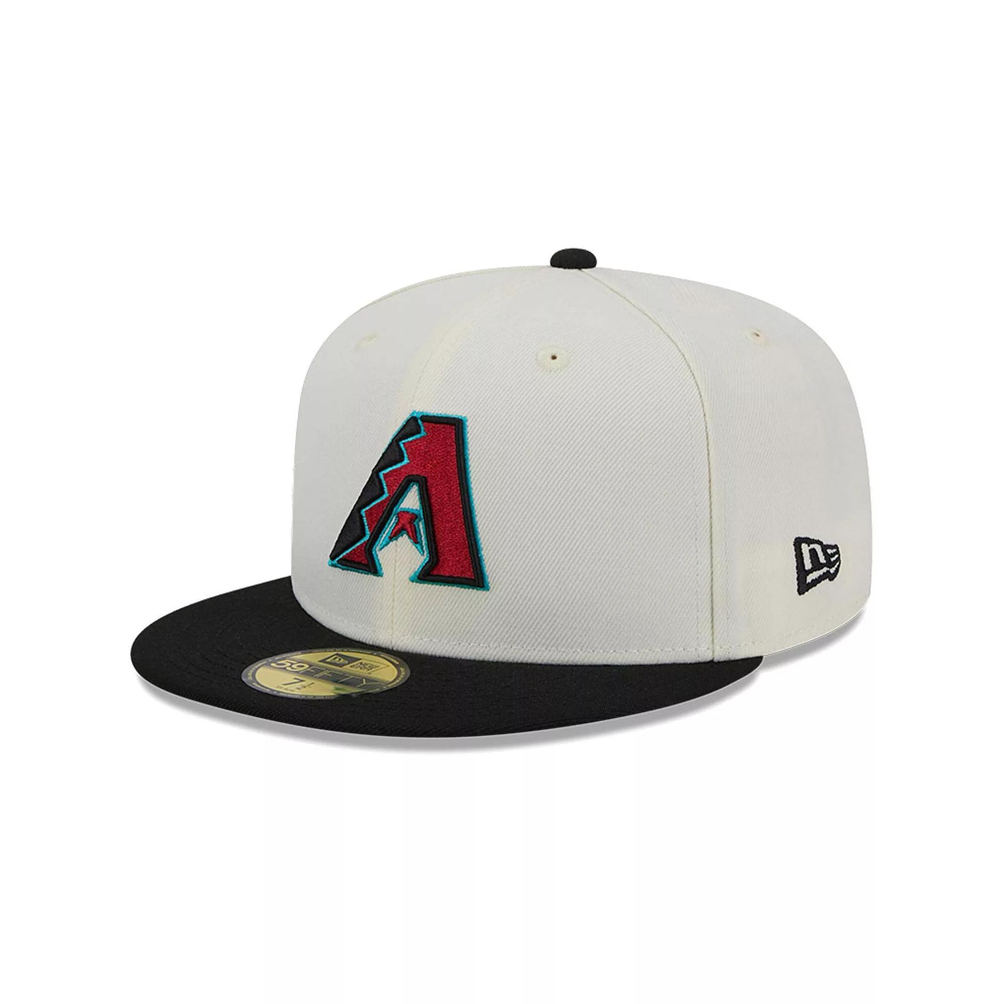 Men's New Era Cream Arizona Diamondbacks Evergreen Chrome 59FIFTY Fitted Hat, Size: 8, Beige Product Image