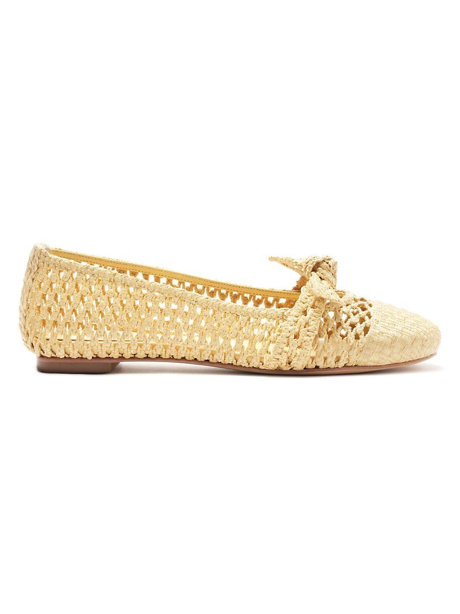 Womens Clarita Knotted Raffia Ballerina Flats Product Image