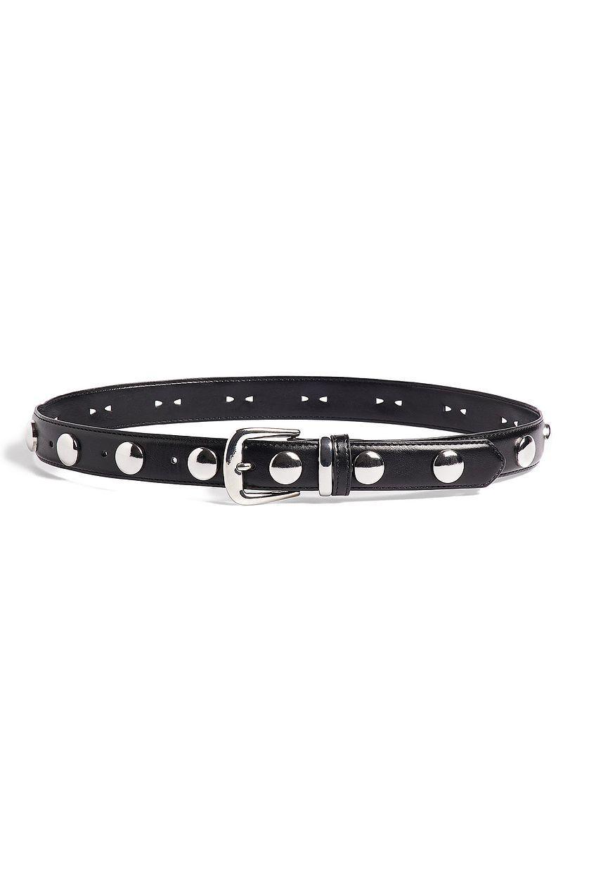 Womens Oval Buckle Thin Belt in Smooth Leather Product Image
