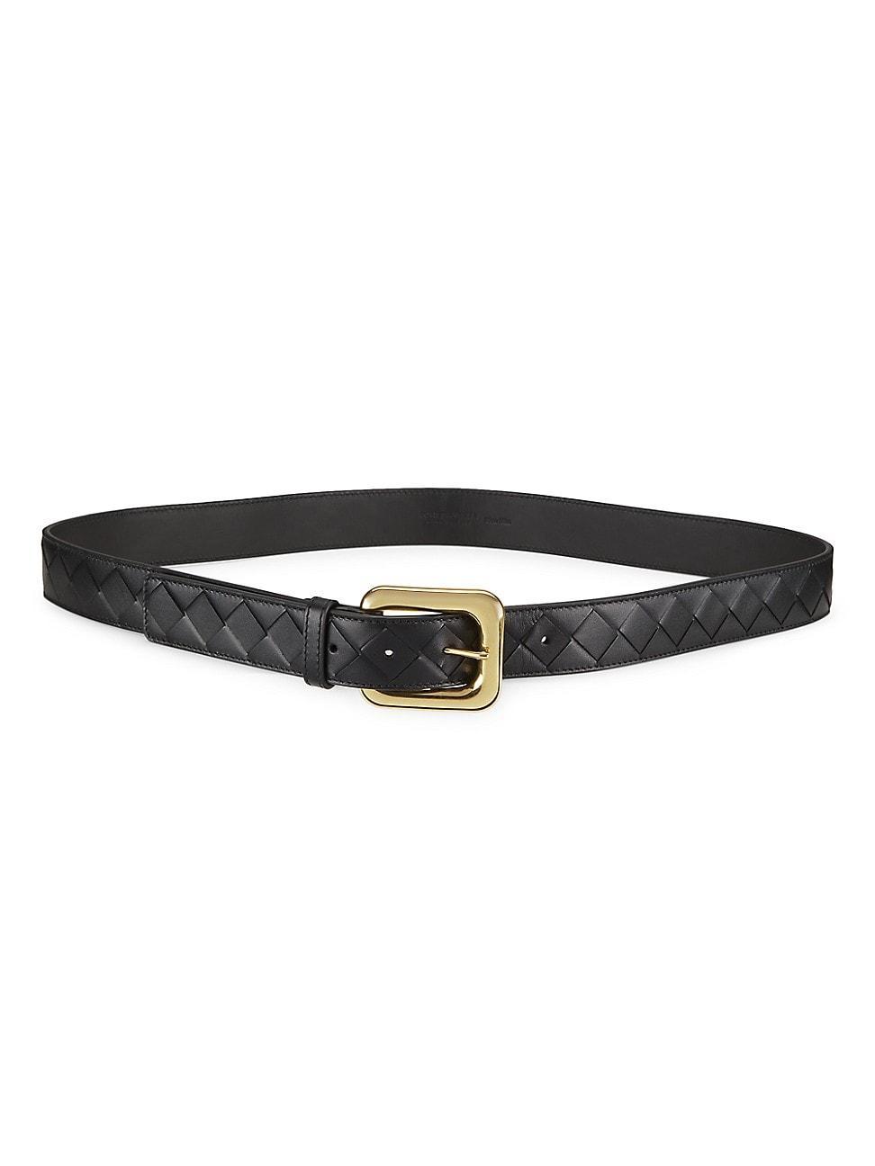 Light Woven Leather & Brass Belt Product Image