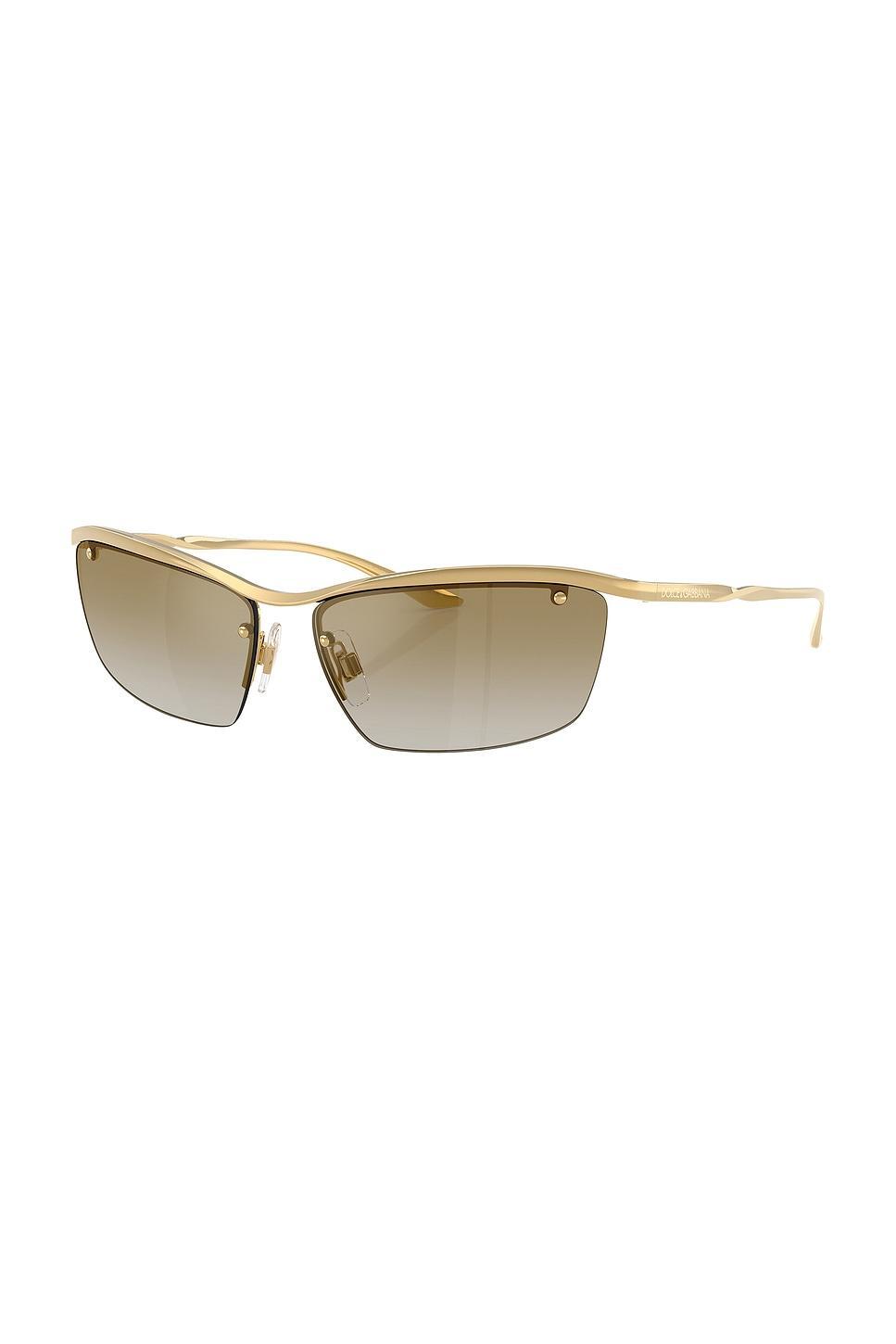 DOLCE & GABBANA Rectangular Sunglasses In Gold Product Image