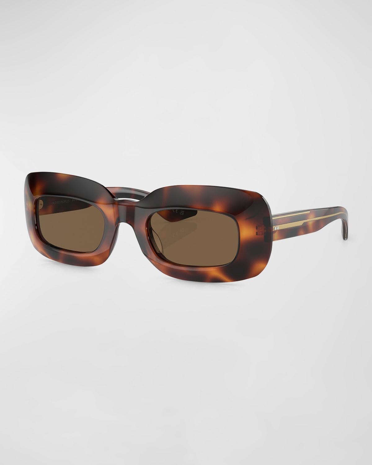 Beveled Acetate Rectangle Sunglasses Product Image