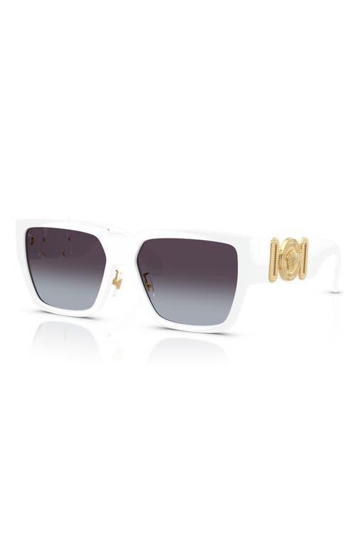 VERSACE Biggie 57mm Rectangular Sunglasses In White Product Image