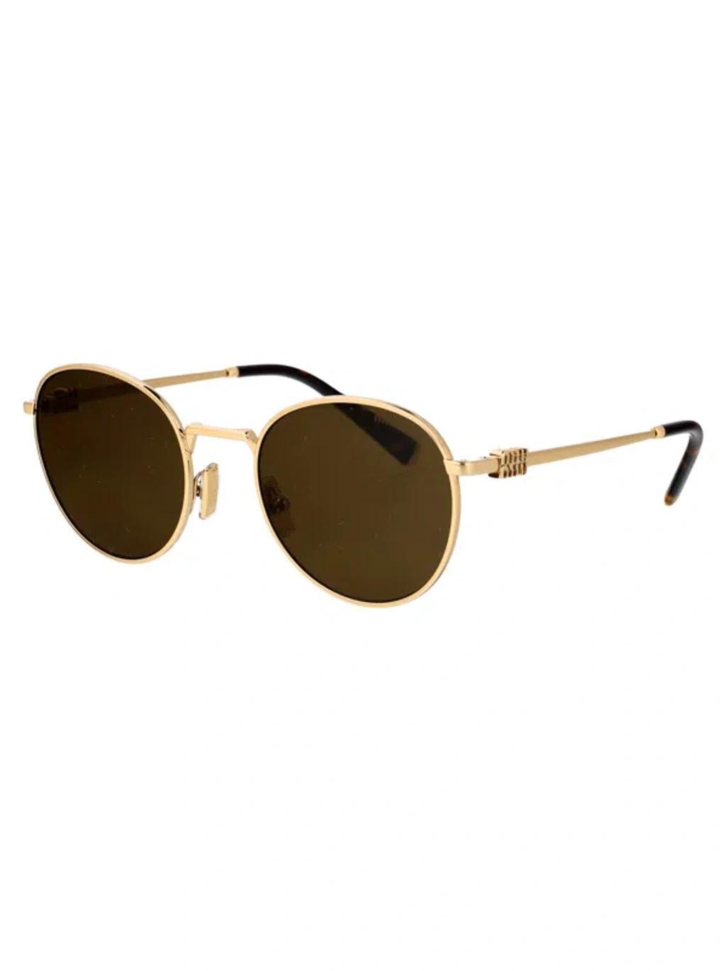 MIU MIU Sunglasses In 5ak09z Gold Product Image