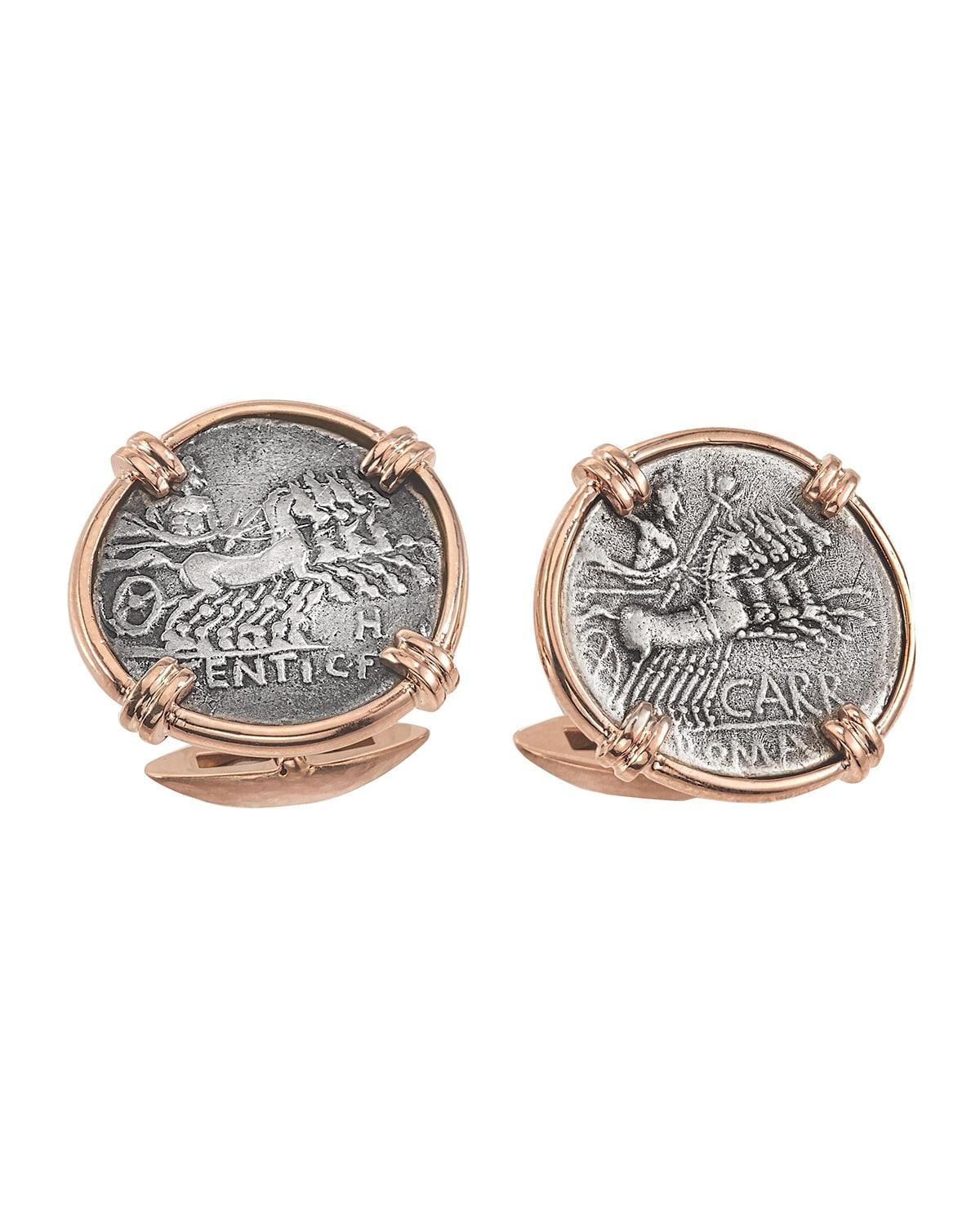 Mens Ancient Jupiter Coin 18K Gold Cufflinks Product Image