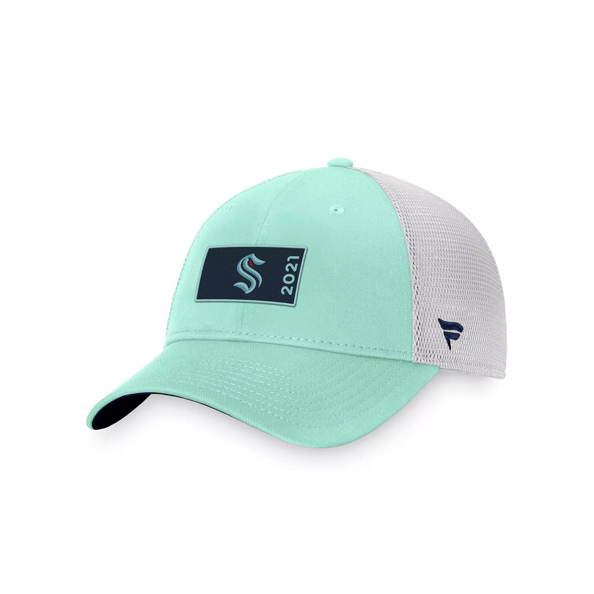 Men's Fanatics Branded Light Blue/White Seattle Kraken Authentic Pro Rink Trucker Snapback Hat, Krk Light Product Image