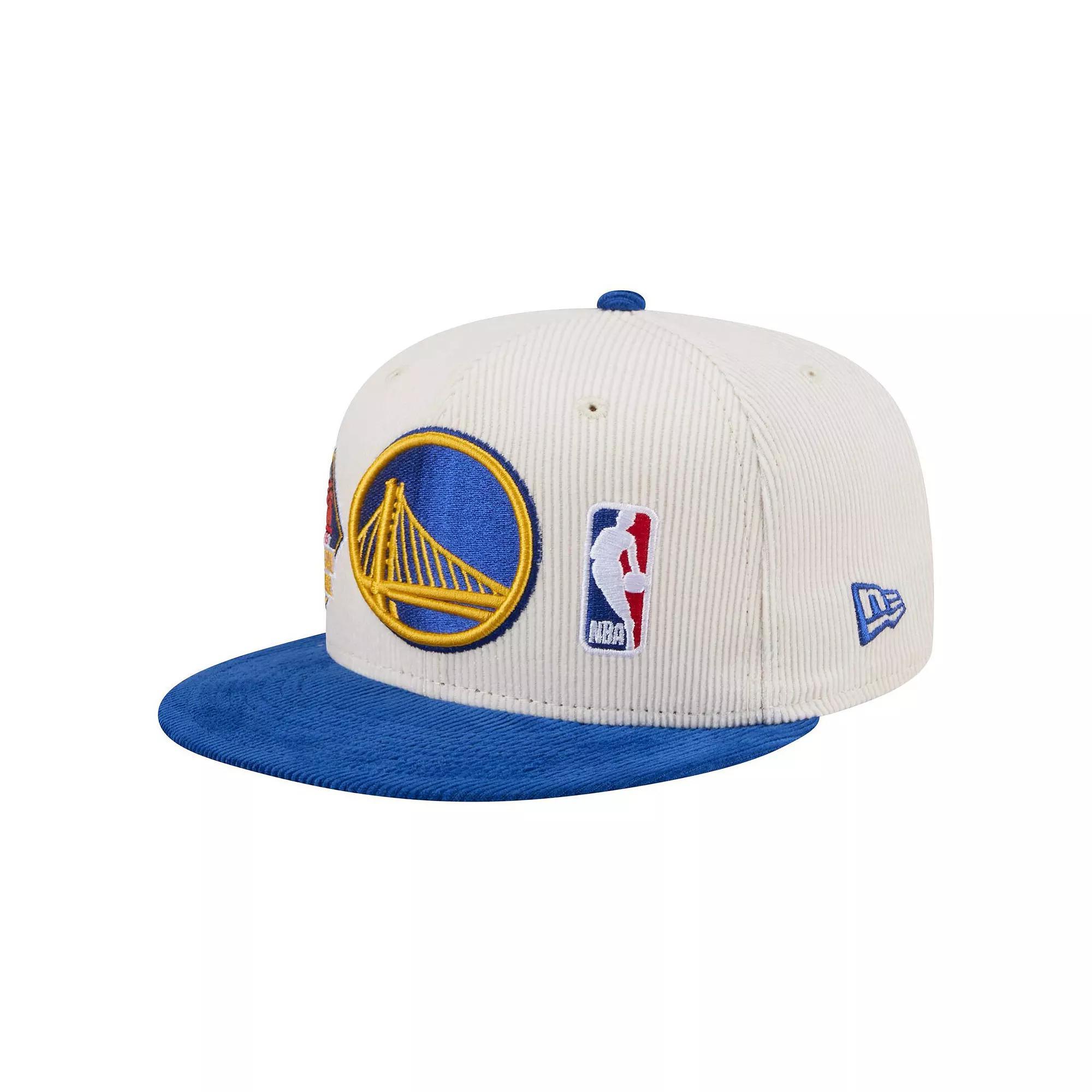 Men's New Era Cream Golden State Warriors Two-Tone 9FIFTY Snapback Hat, Beige Product Image