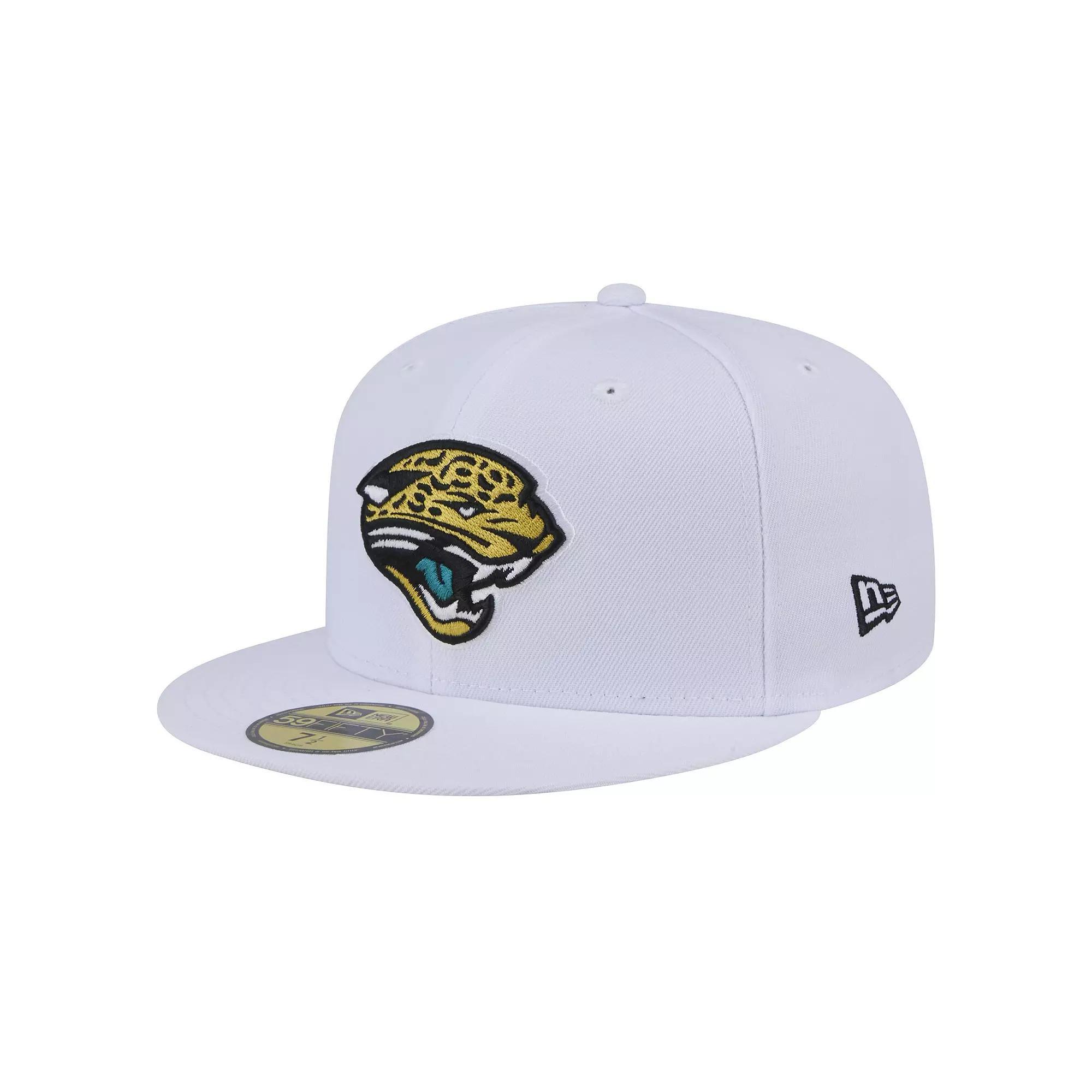 Men's New Era White Jacksonville Jaguars Throwback Logo Omaha 59FIFTY Fitted Hat,  Product Image