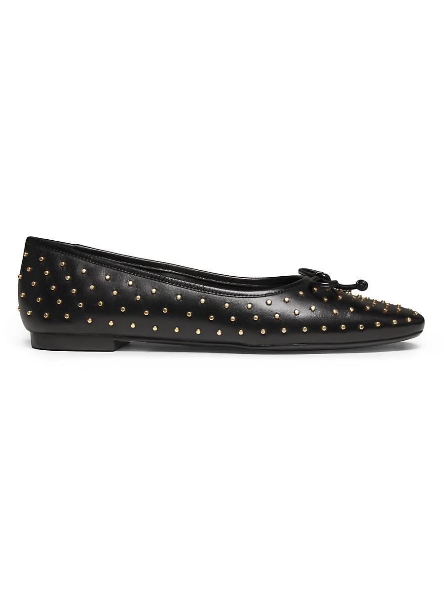 Womens Arissa Studded Leather Ballet Flats Product Image