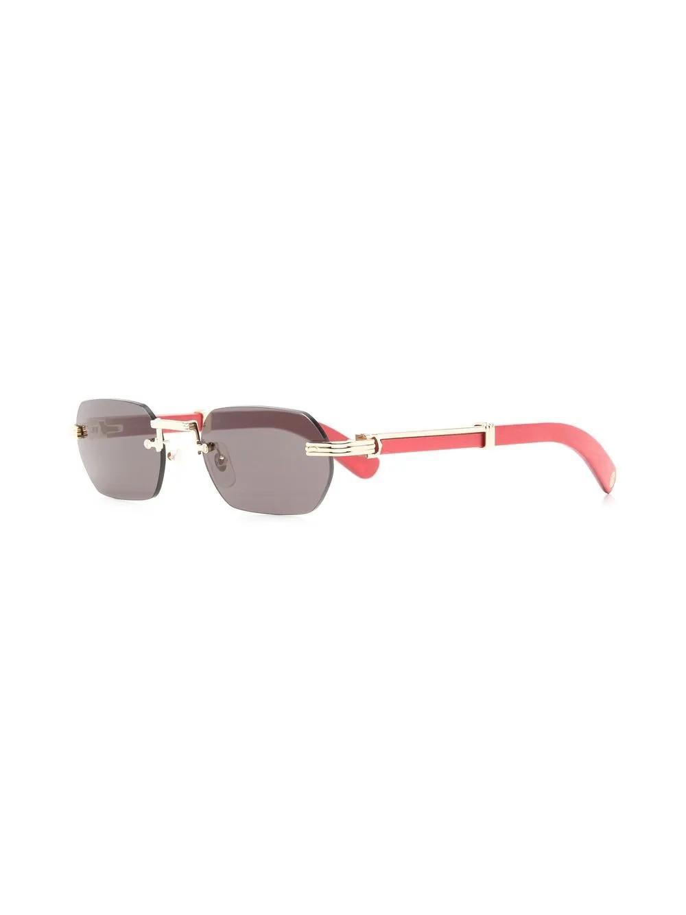 CARTIER Tinted Geometric-frame Sunglasses In Gold Product Image