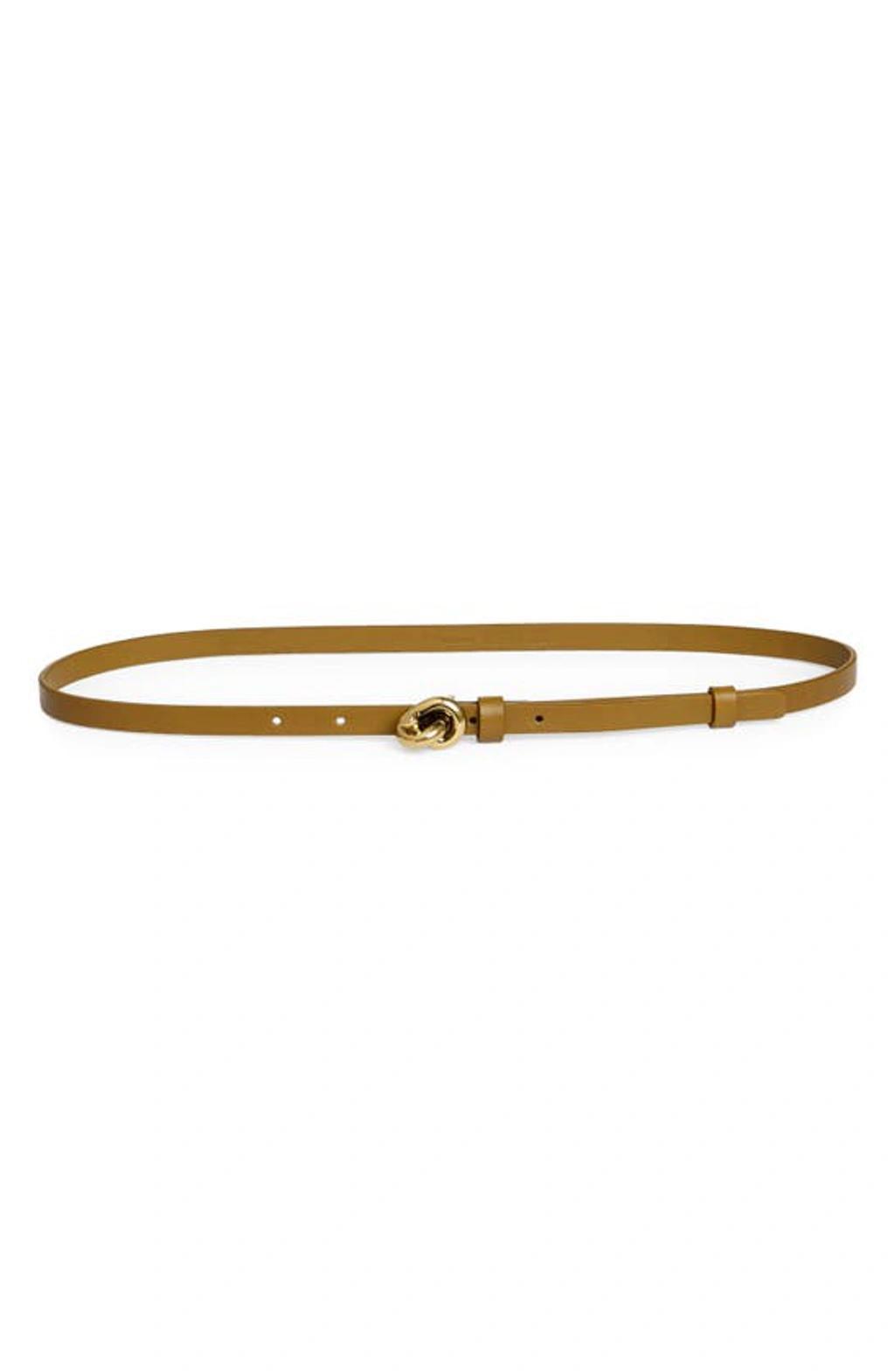 BOTTEGA VENETA Cintura Leather Belt In 7746 Acorn-muse Brass Product Image