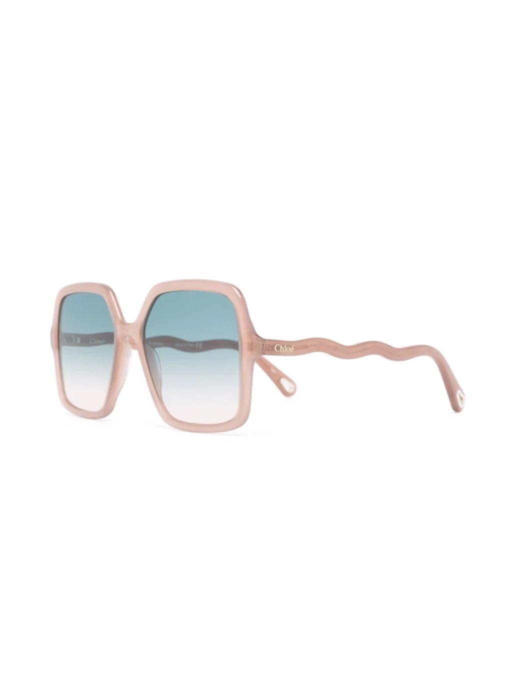 CHLOÉ Zelie Square-frame Sunglasses In Neutrals Product Image