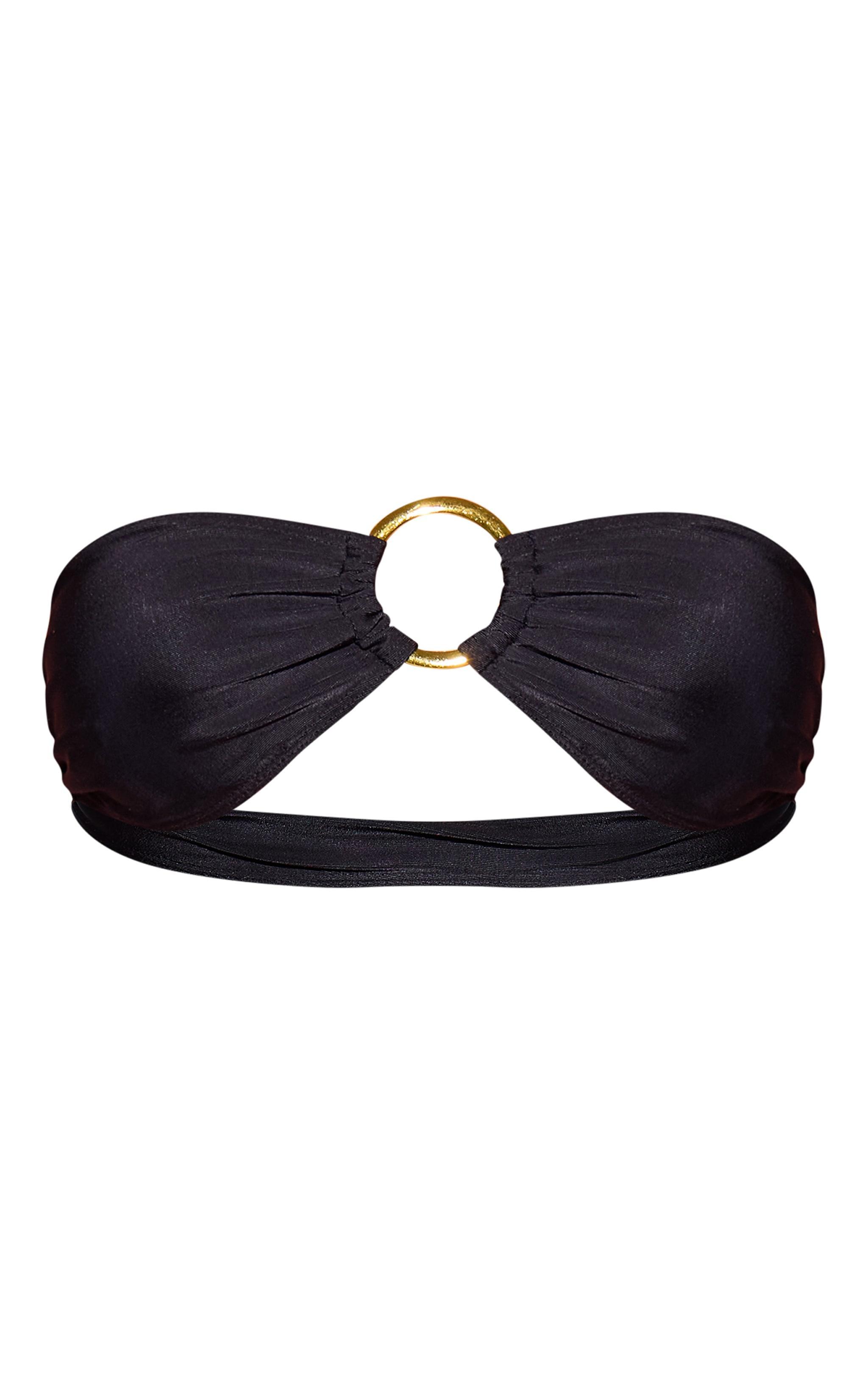 Black O Ring Bandeau Bikini Top Product Image