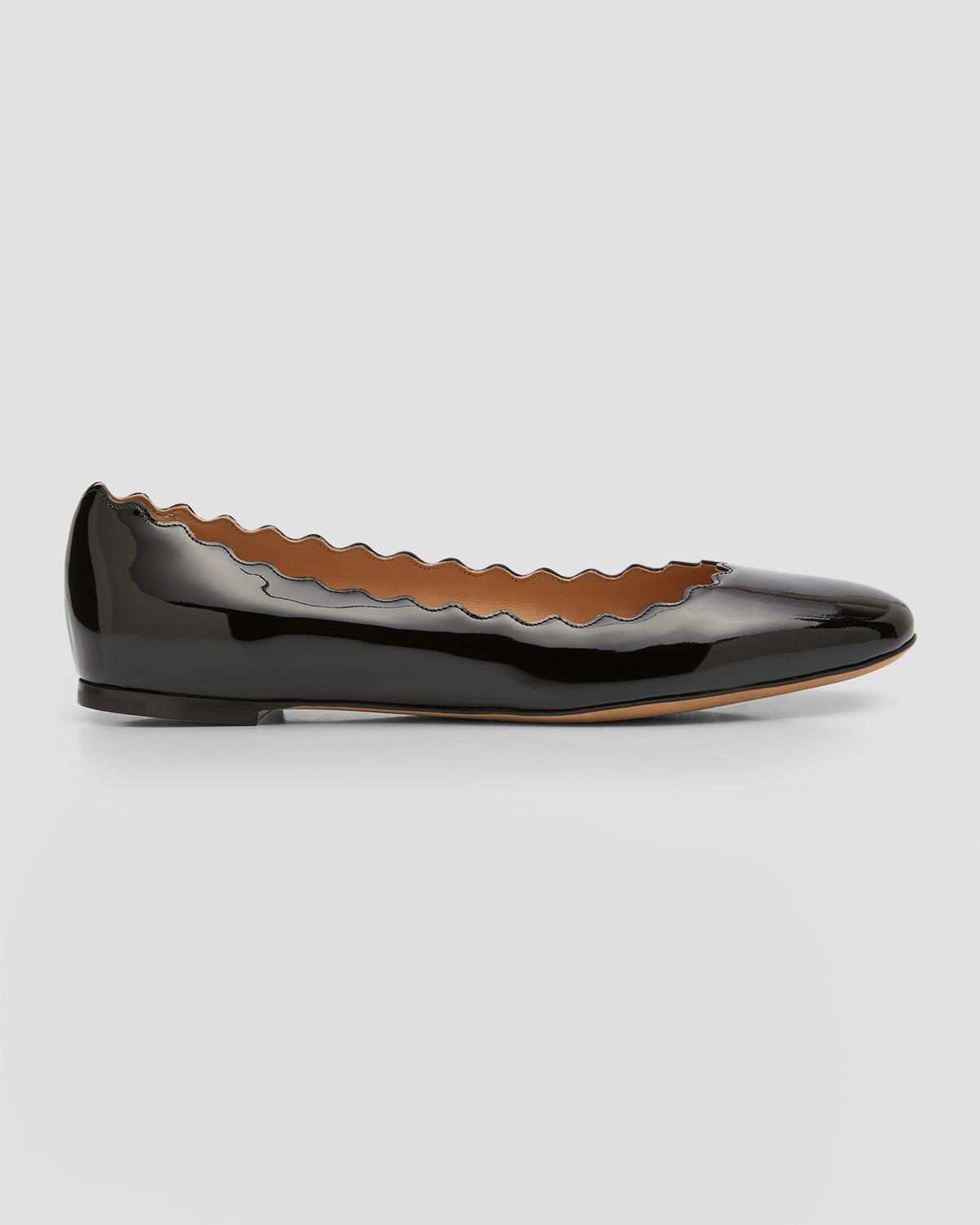 Lauren Scalloped Leather Ballet Flats Product Image