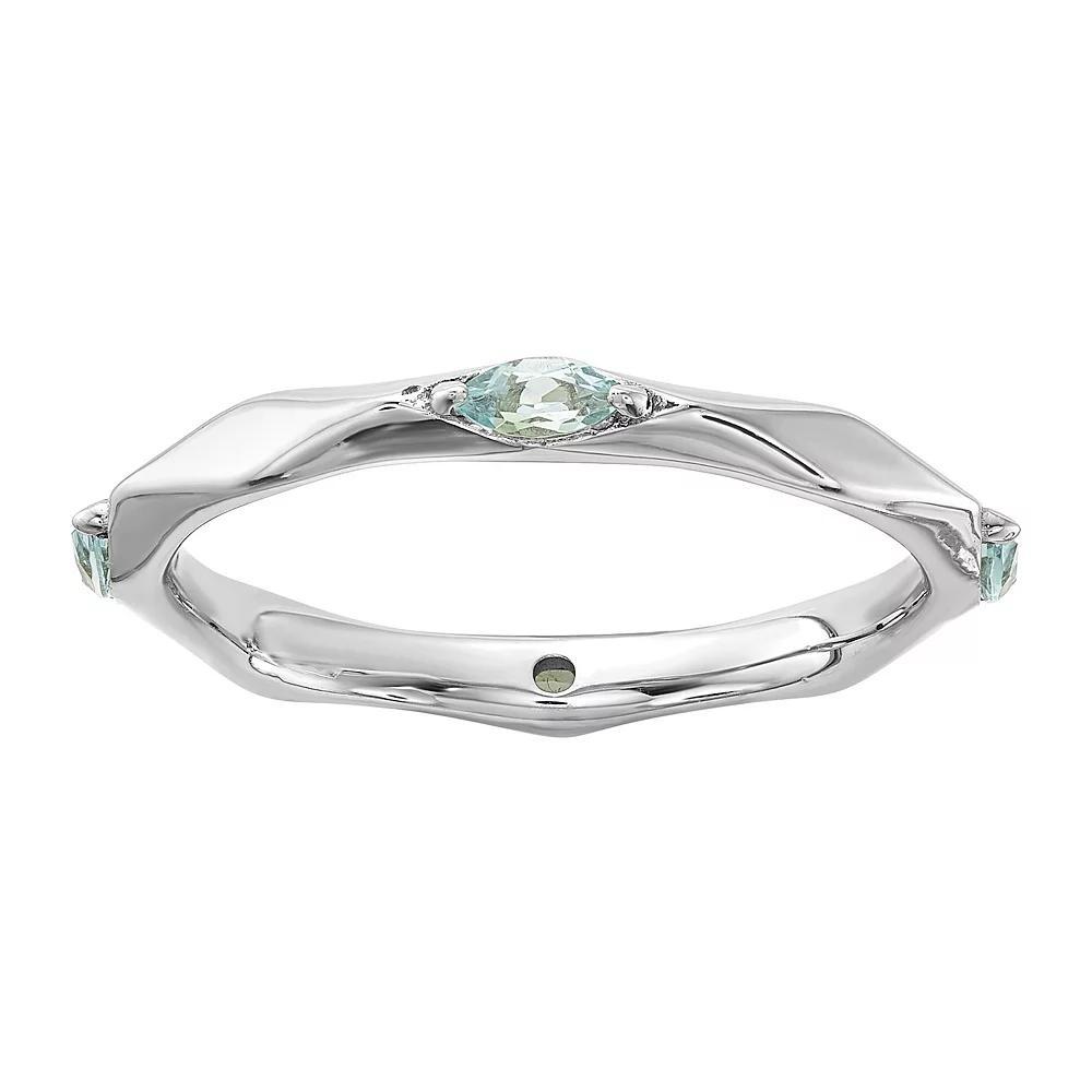 Stacks & Stones Sterling Silver Gemstone Stackable Ring, Women's, Size: 5, Created Blue Product Image