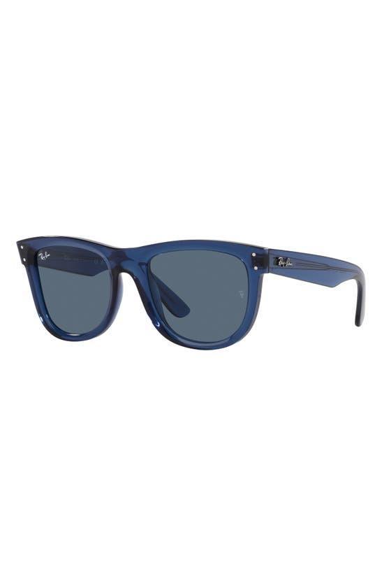 RAY BAN Reverse Wayfarer 53mm Square Sunglasses In Dark Blue Product Image