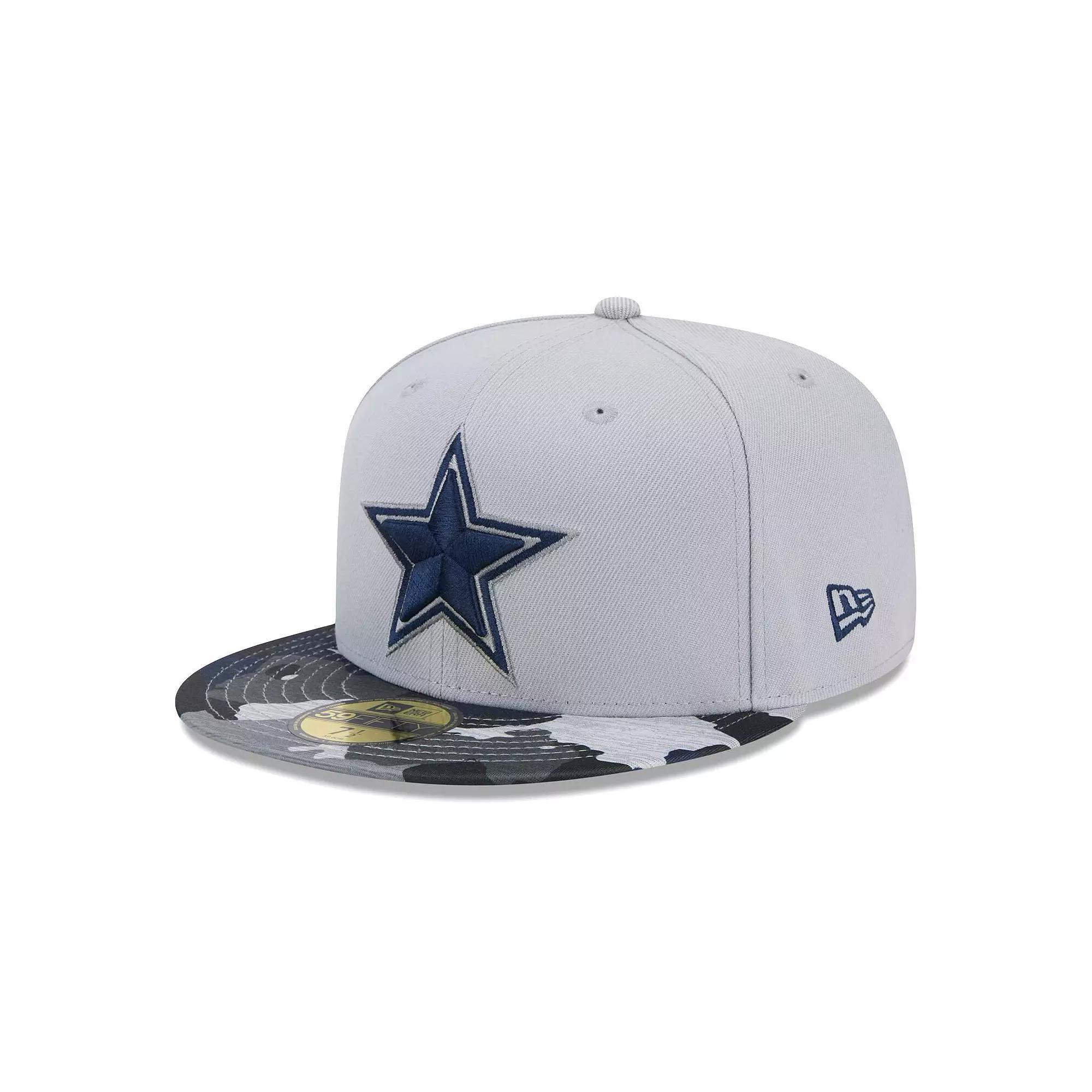 Men's New Era Gray Dallas Cowboys Active Camo 59FIFTY Fitted Hat, Size: 7 1/8, Grey Product Image