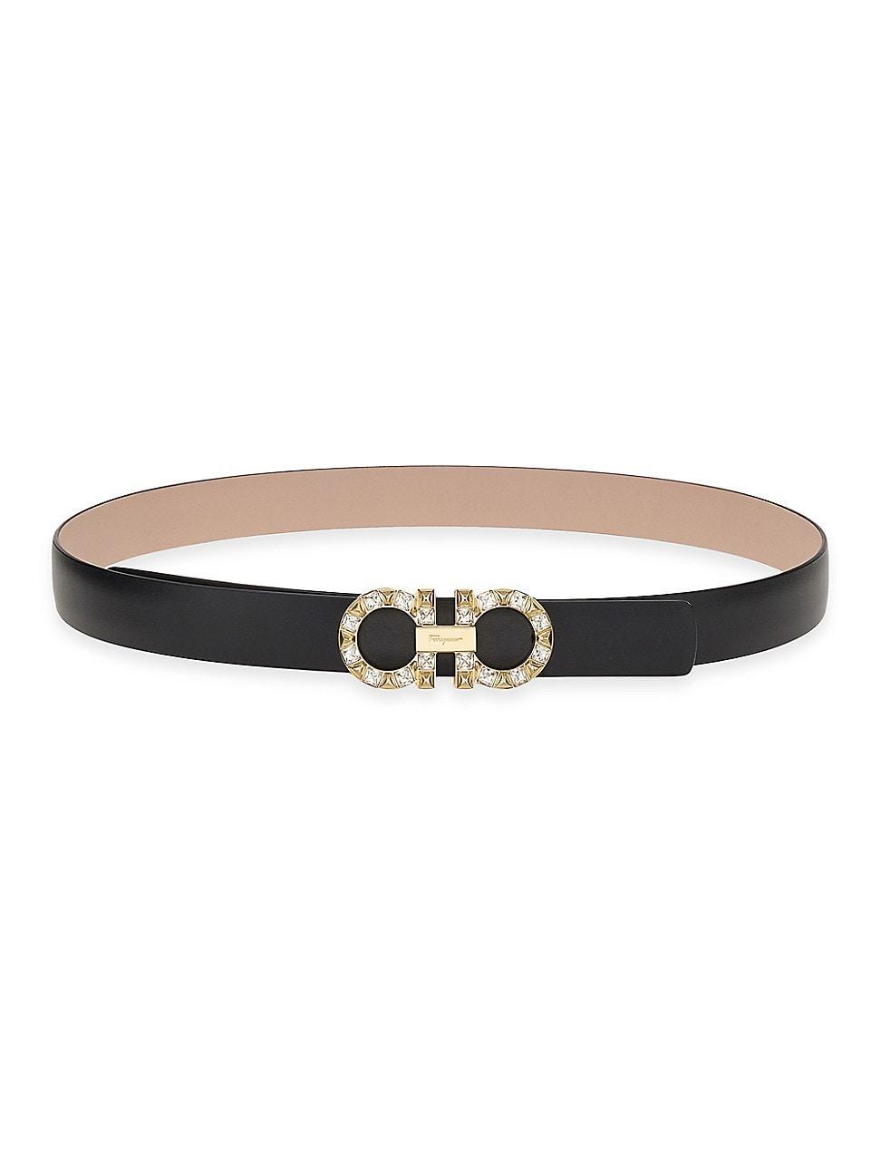 Gancini-Buckle Reversible Leather Belt Product Image