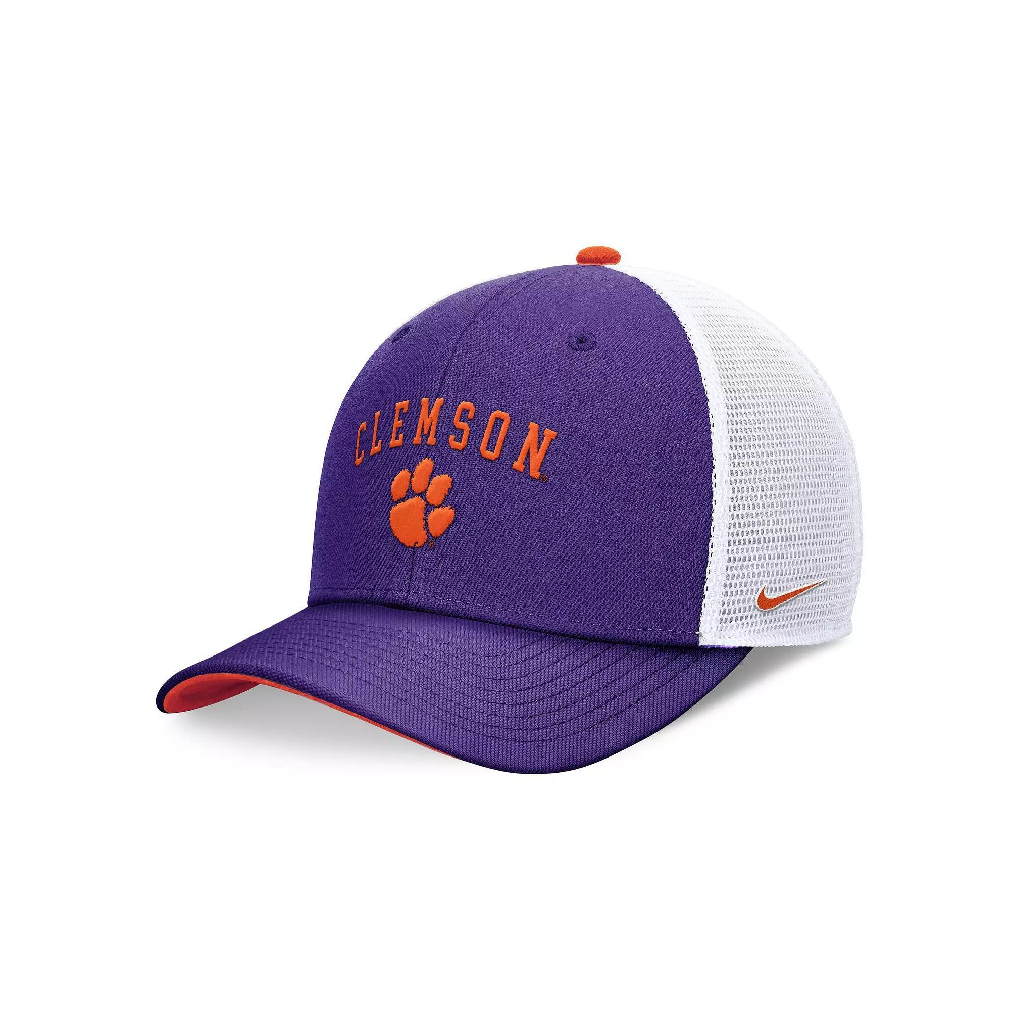 Men's Nike Purple Clemson Tigers Letter & Logo Trucker Adjustable Hat Product Image