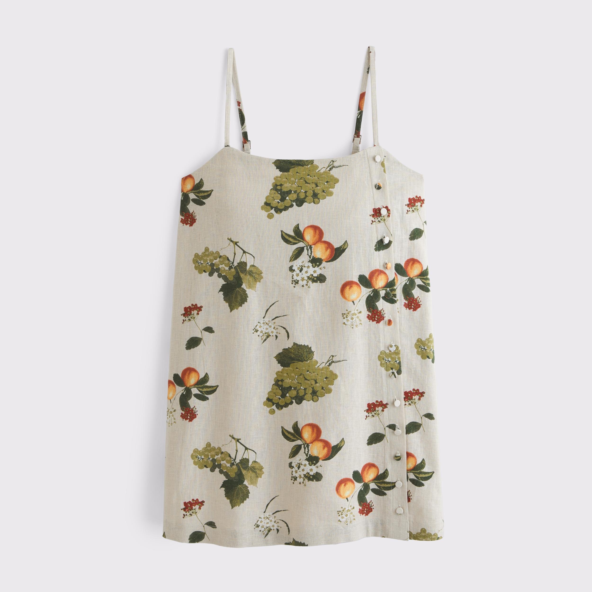 Linen-Blend Button Skort Product Image