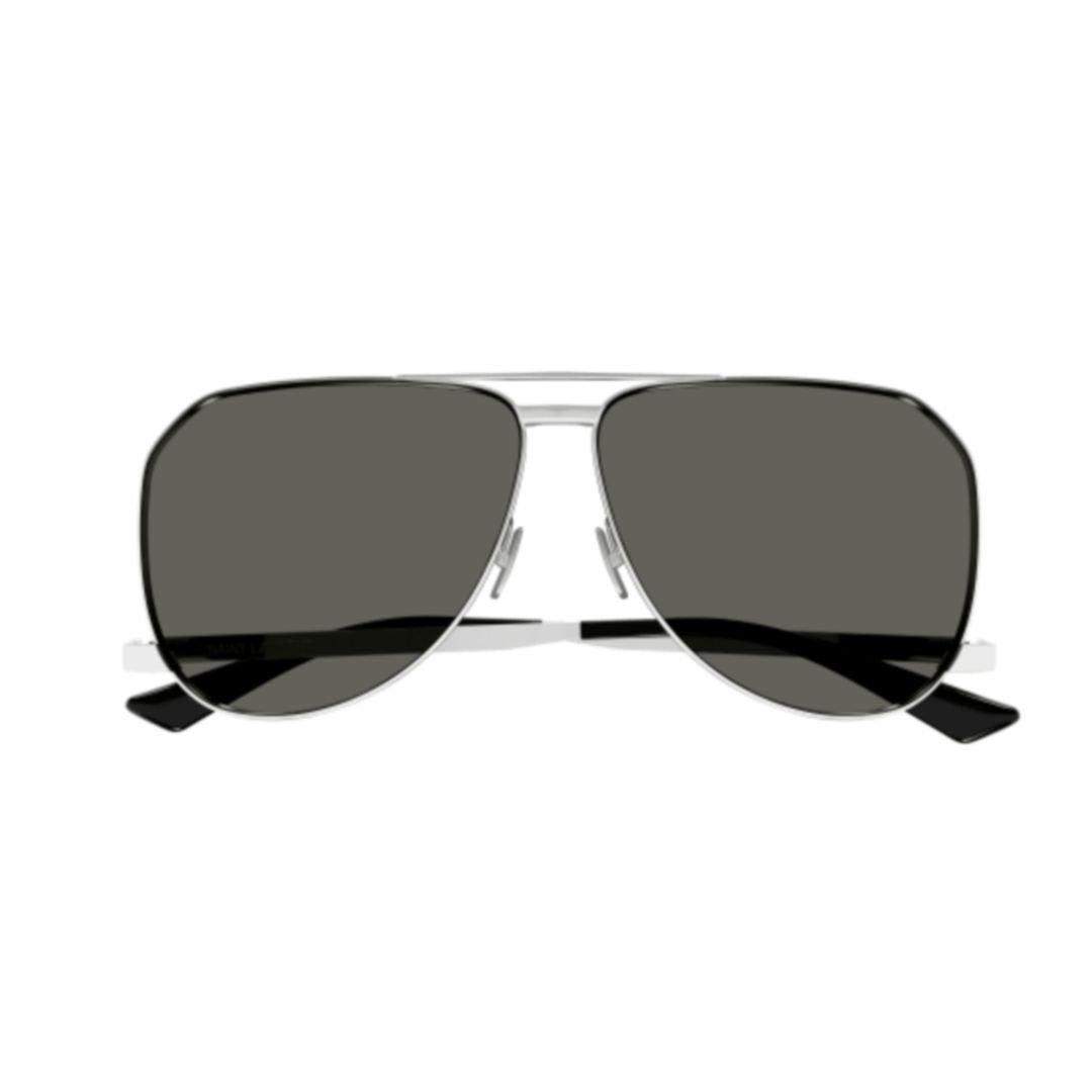 SAINT LAURENT Eyewear Pilot Frame Sunglasses In 002 Silver Silver Grey Product Image