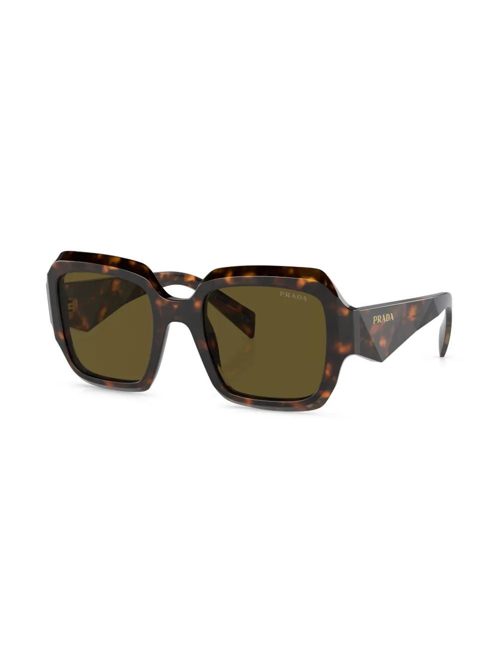 PRADA Tortoiseshell-effect Square-frame Sunglasses In Brown Product Image