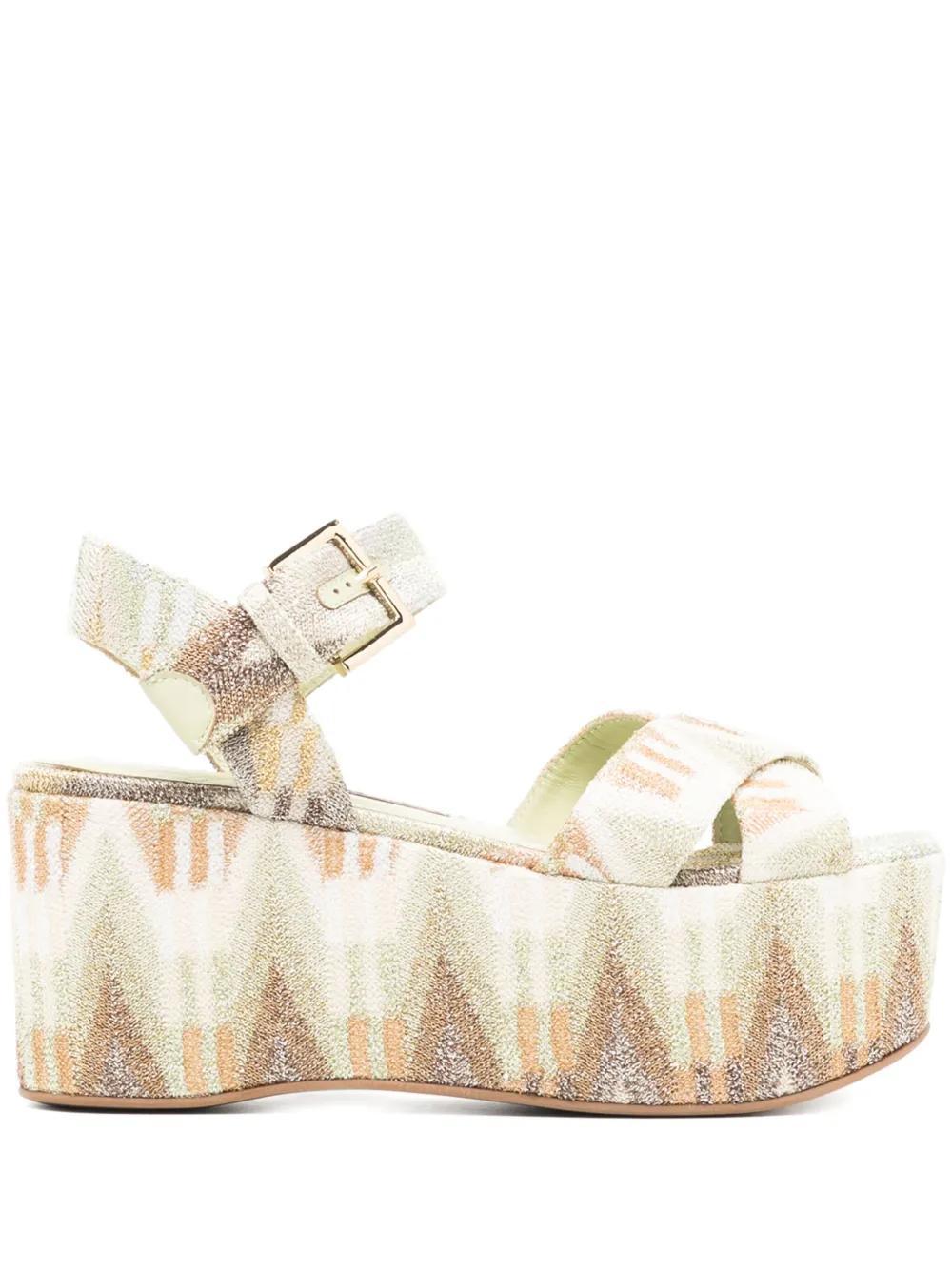 MISSONI Wave 85mm Lurex Sandals In Multicolour Product Image