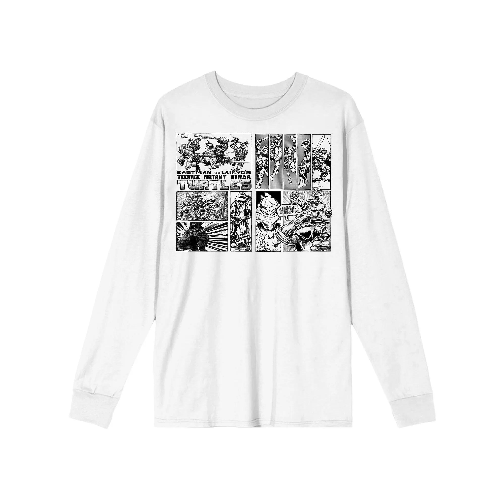 Men's Teenage Mutant Ninja Turtles Comic Origins Comic Art Long Sleeve Graphic Tee, Size: Large, White Product Image