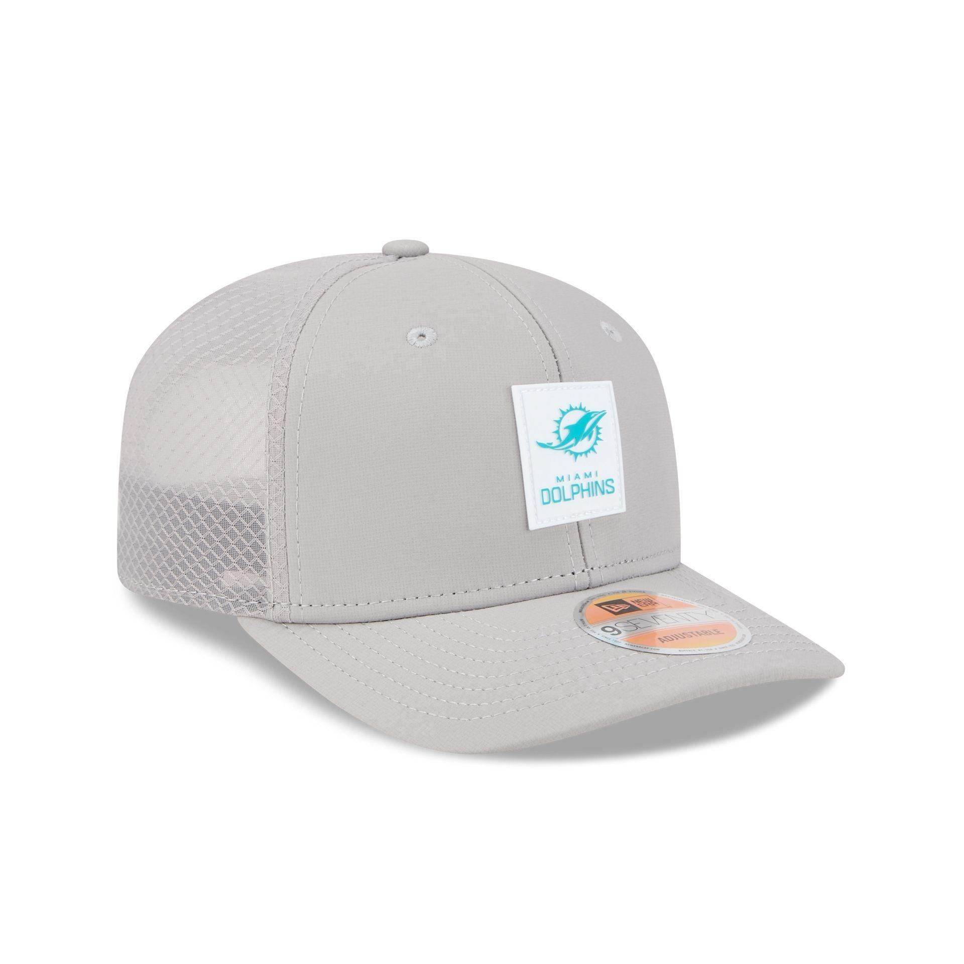 Miami Dolphins 2025 Sideline Hot Weather Gray 9SEVENTY Trucker Hat Male Product Image