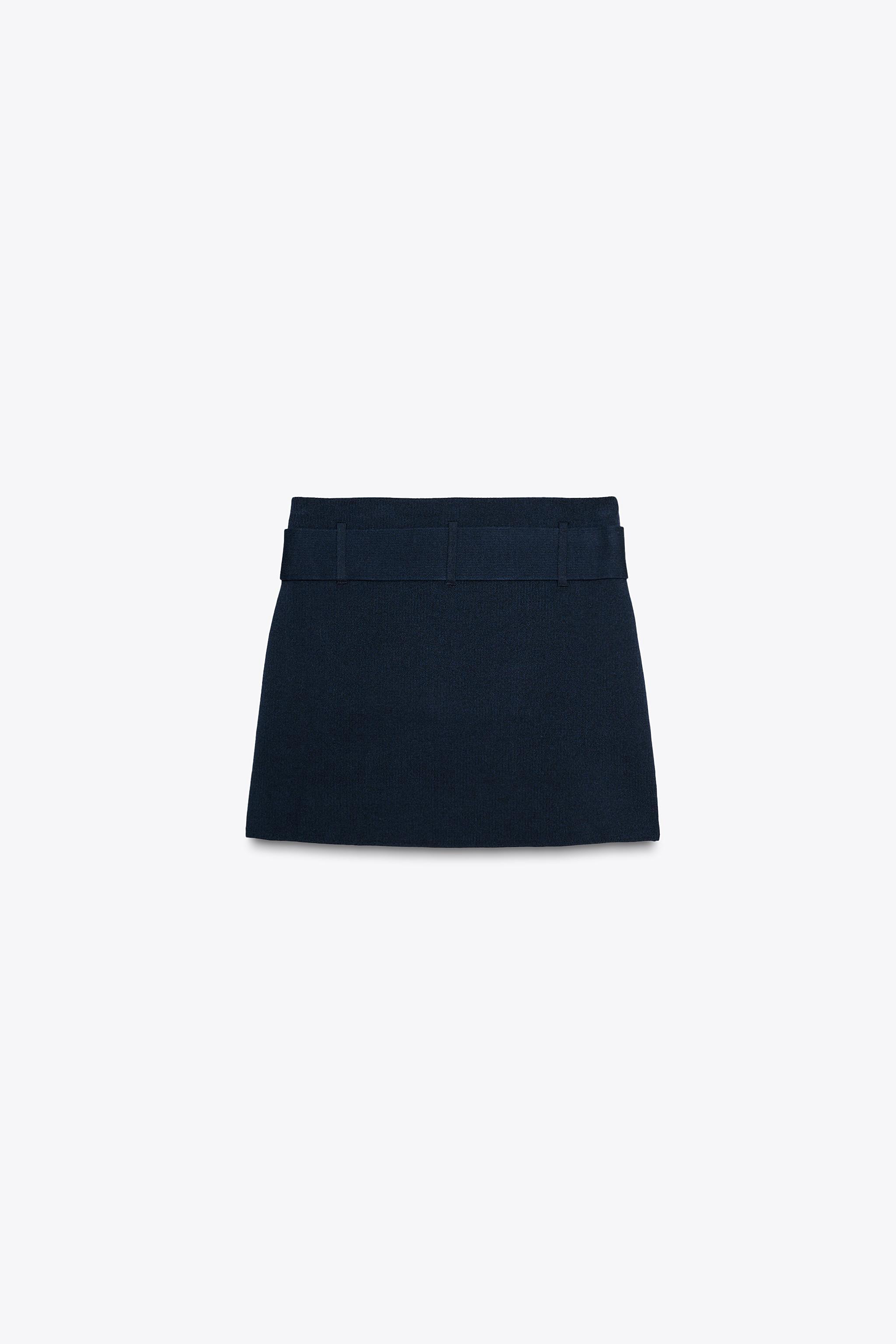 BELTED KNIT MINI SKIRT Product Image