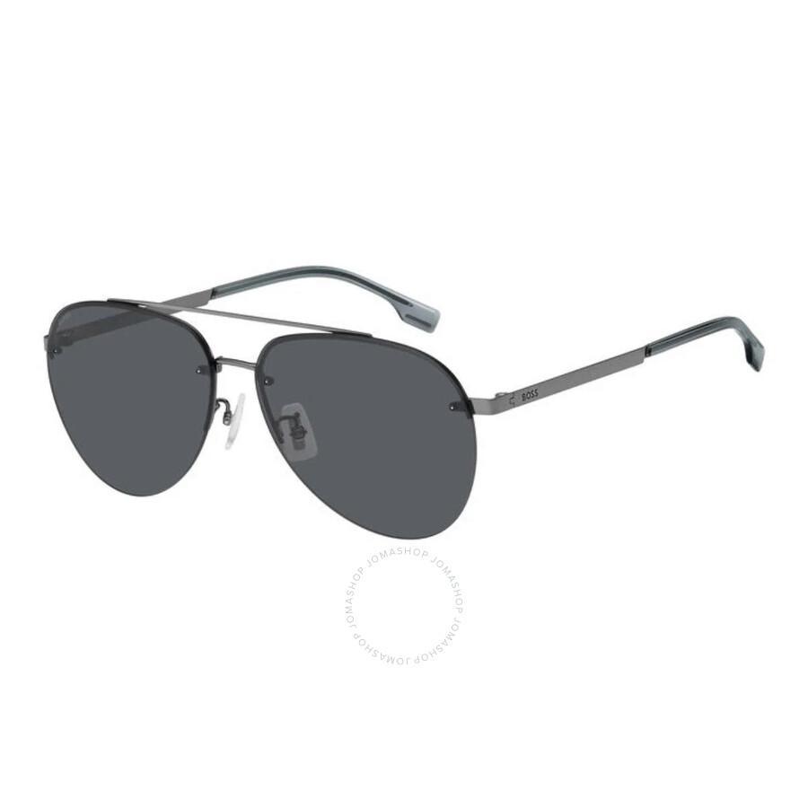 HUGO BOSS Boss 62mm Oversize Pilot Sunglasses In Ruthenium/ Grey Product Image