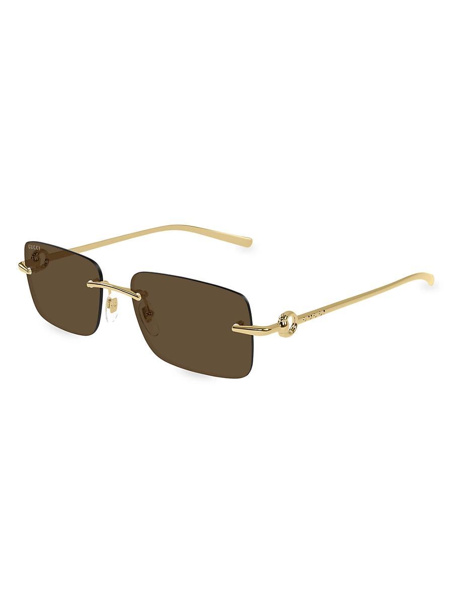 Mens Horsebit Top Bar 55MM Square Sunglasses Product Image