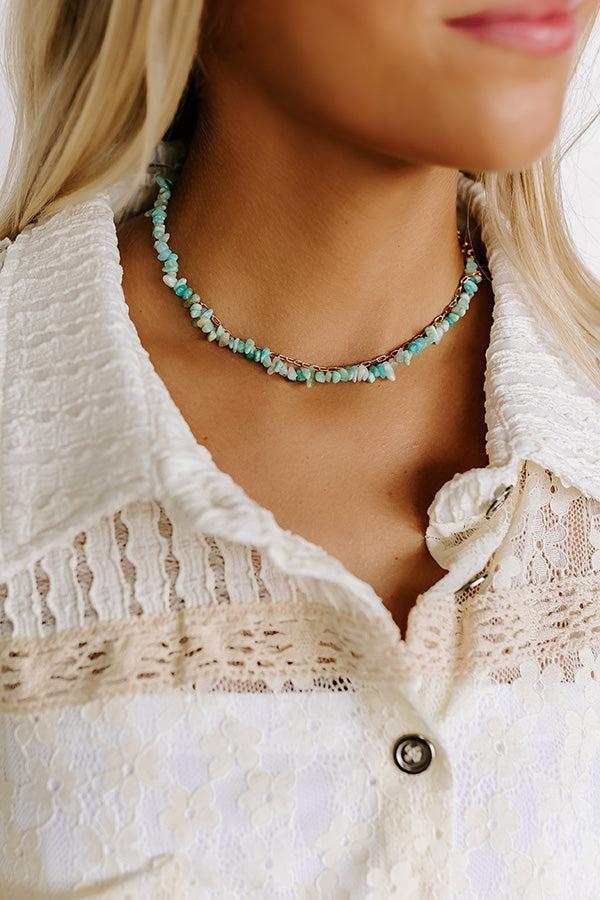 Seaside Bliss Semi Precious Layered Necklace in Green Product Image