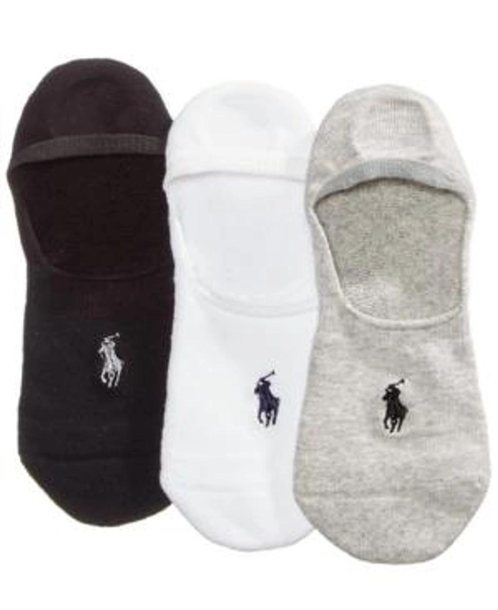 POLO RALPH LAUREN Men's 3-pk. Sneaker Liner Socks In Black,grey,white Product Image